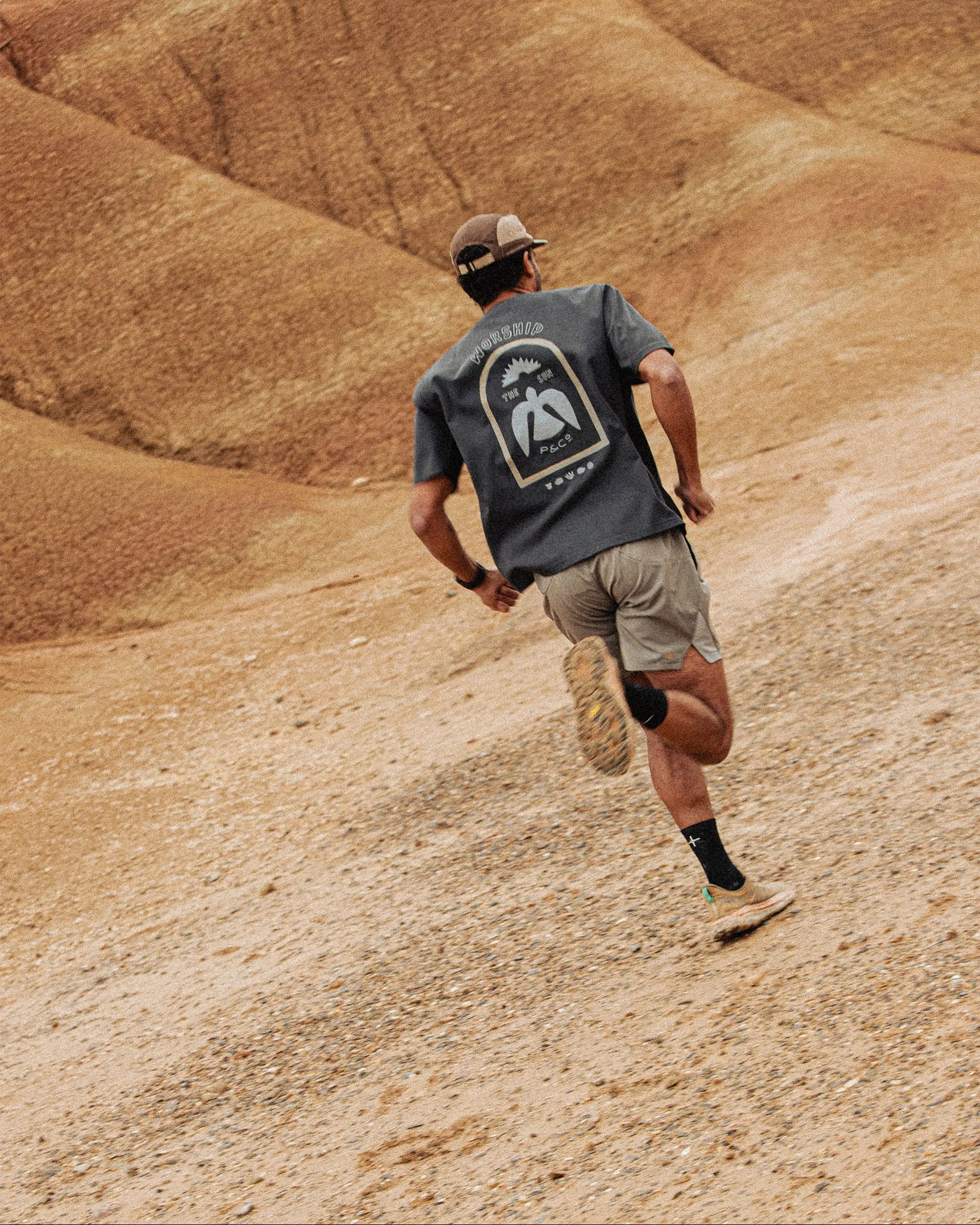 Worship The Sun Trail T-Shirt - Charcoal sold by P & Co product image thumbnail 3