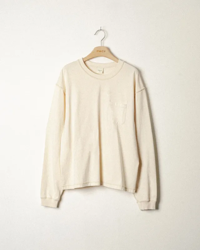 Founders Boxy Longsleeve T-Shirt - Off White made by P & Co