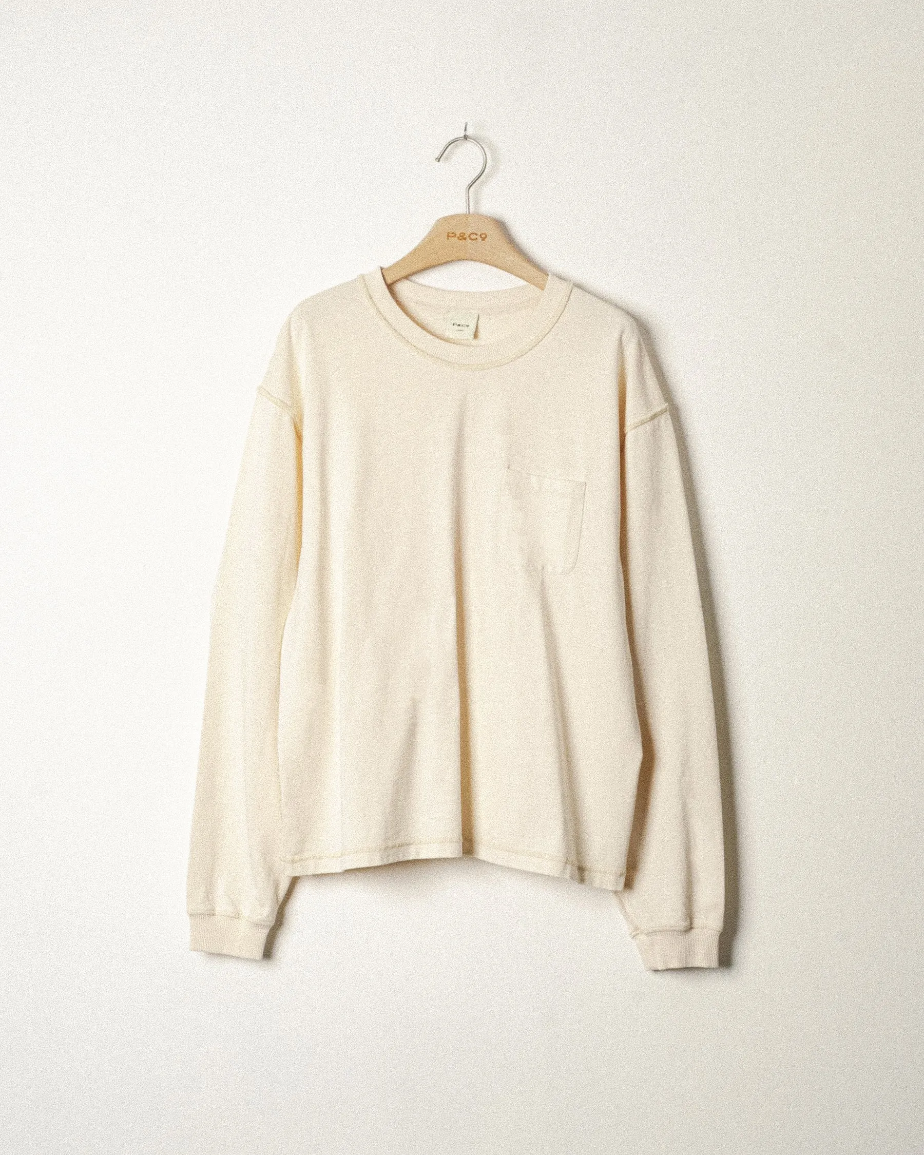 Founders Boxy Longsleeve T-Shirt - Off White sold by P & Co