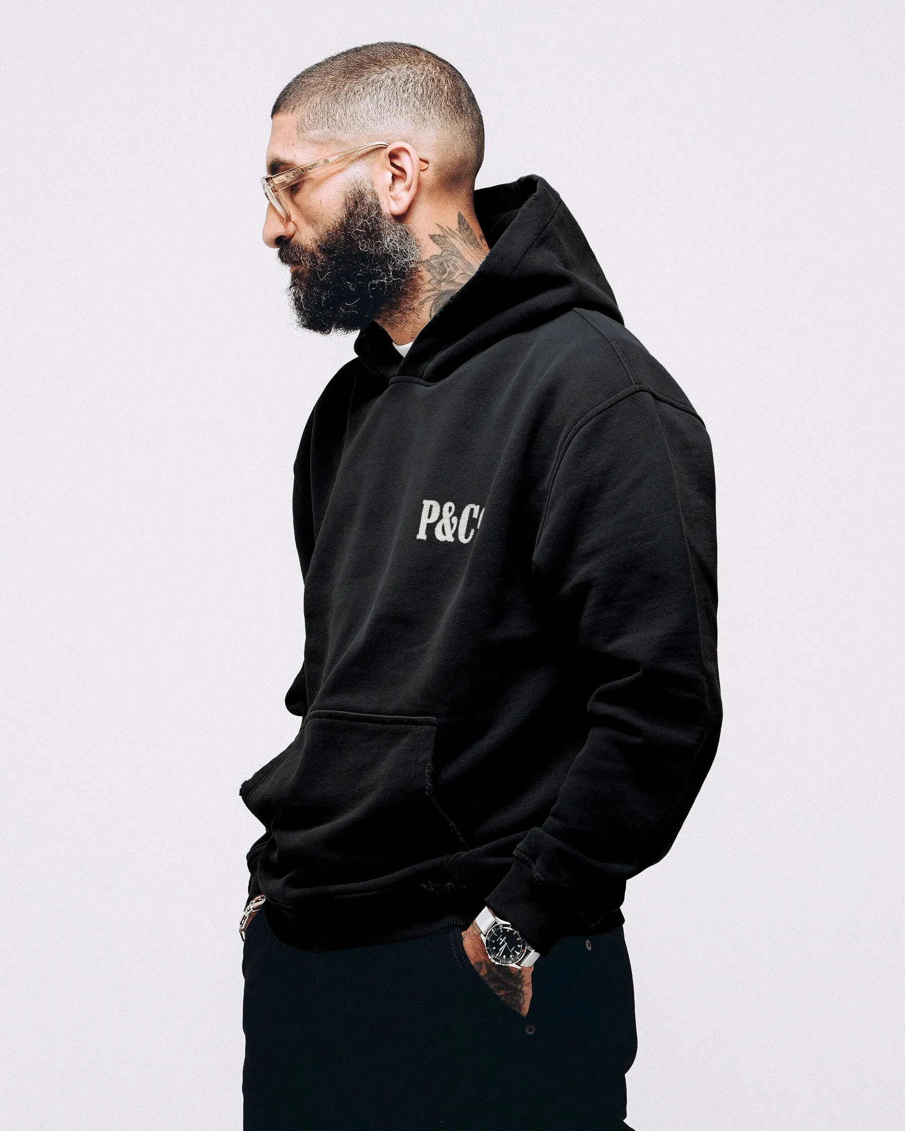 Heavyweight Essential Hoodie - Washed Black sold by P & Co product image thumbnail 2