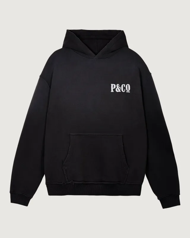 Heavyweight Essential Hoodie - Washed Black sold by P & Co