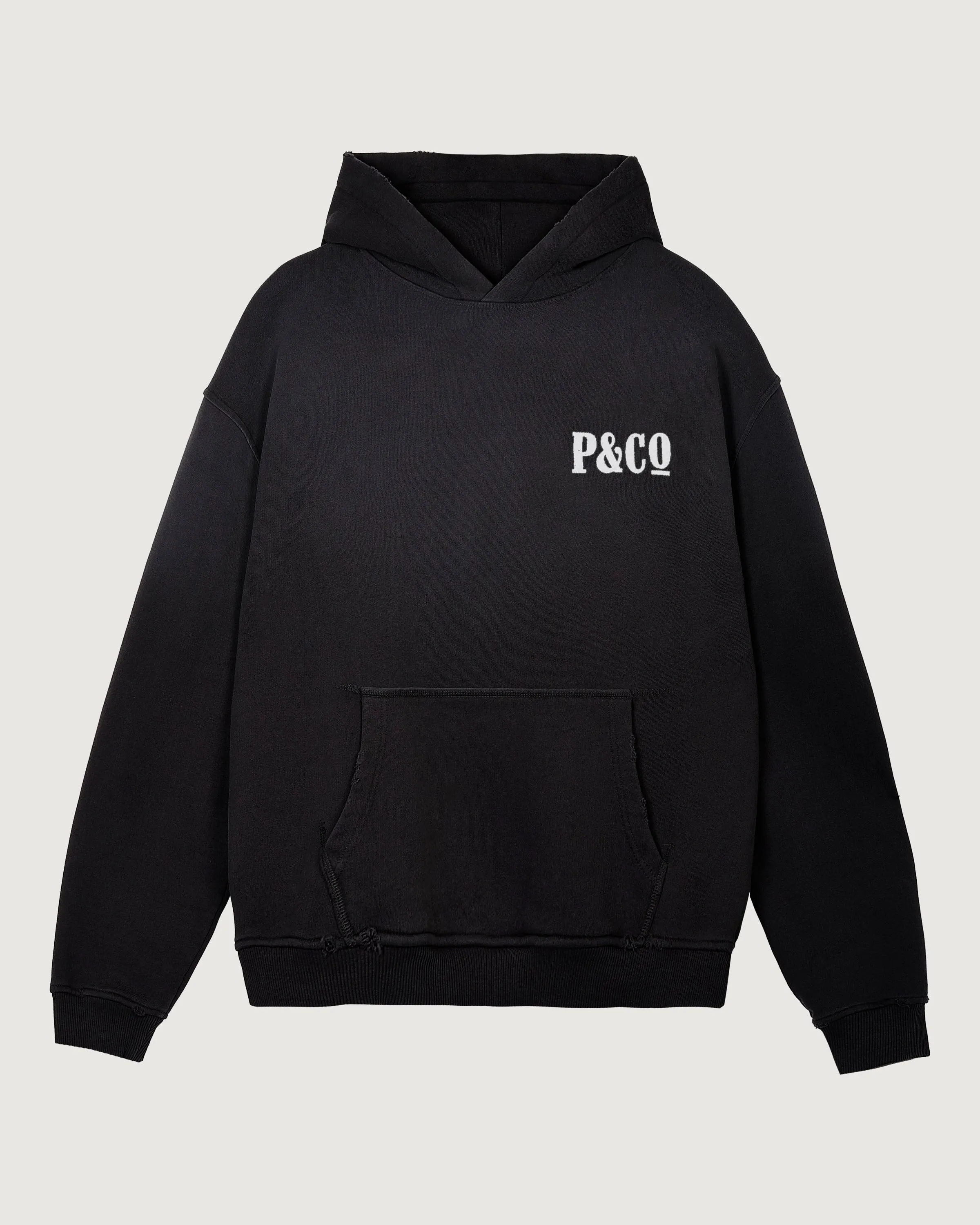 Heavyweight Essential Hoodie - Washed Black sold by P & Co