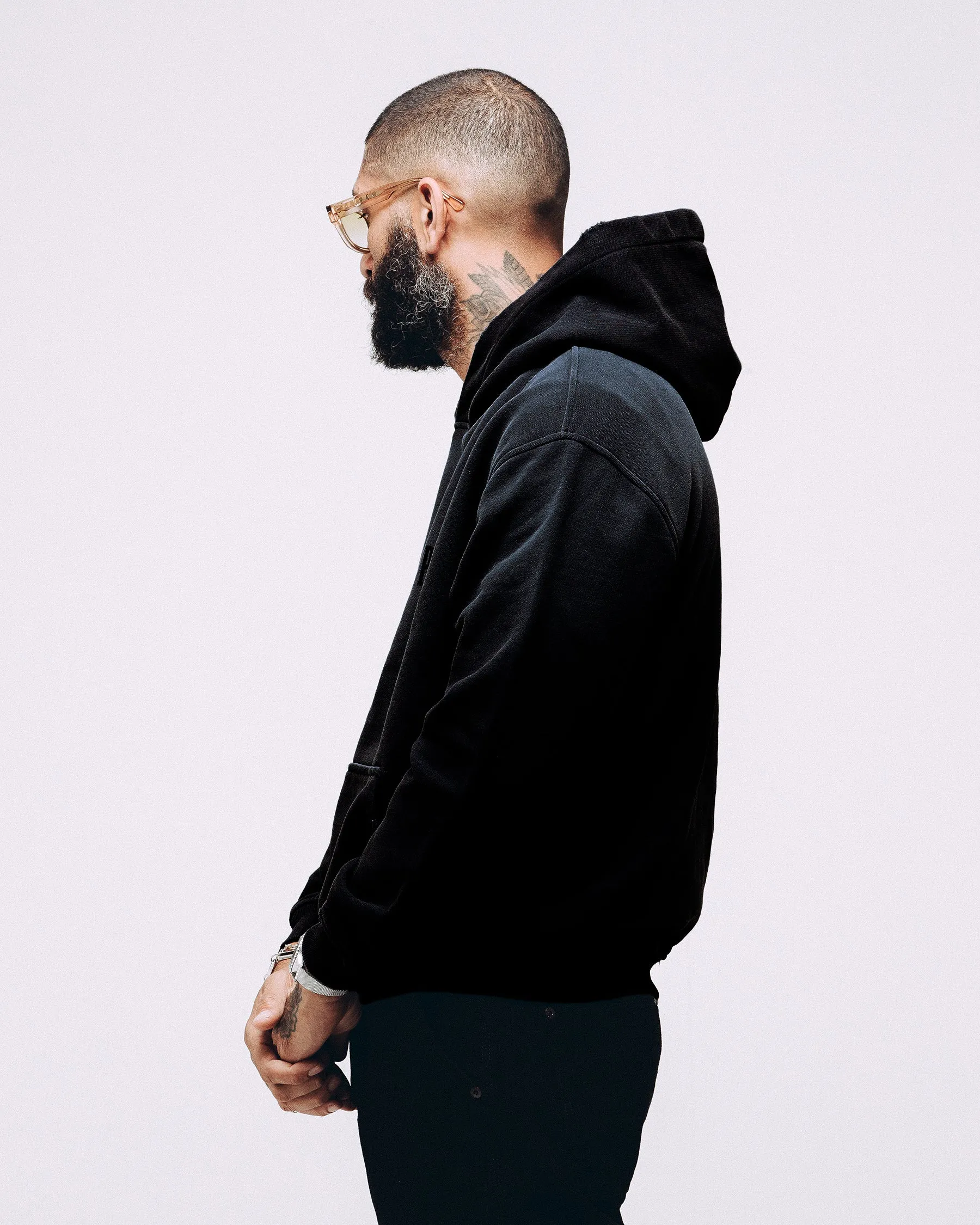 Heavyweight Essential Hoodie - Washed Black sold by P & Co product image thumbnail 3