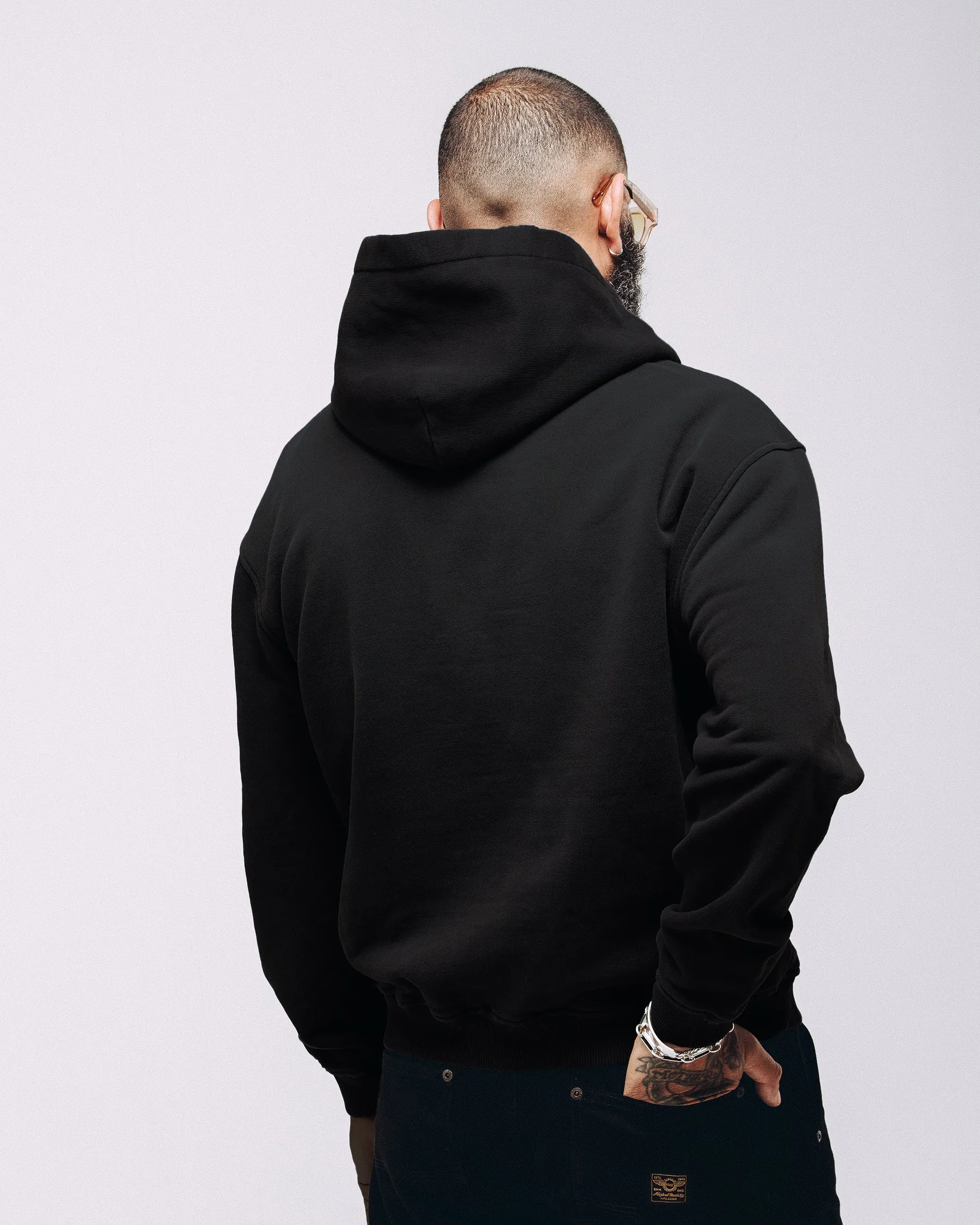 Heavyweight Essential Hoodie - Washed Black sold by P & Co product image thumbnail 5