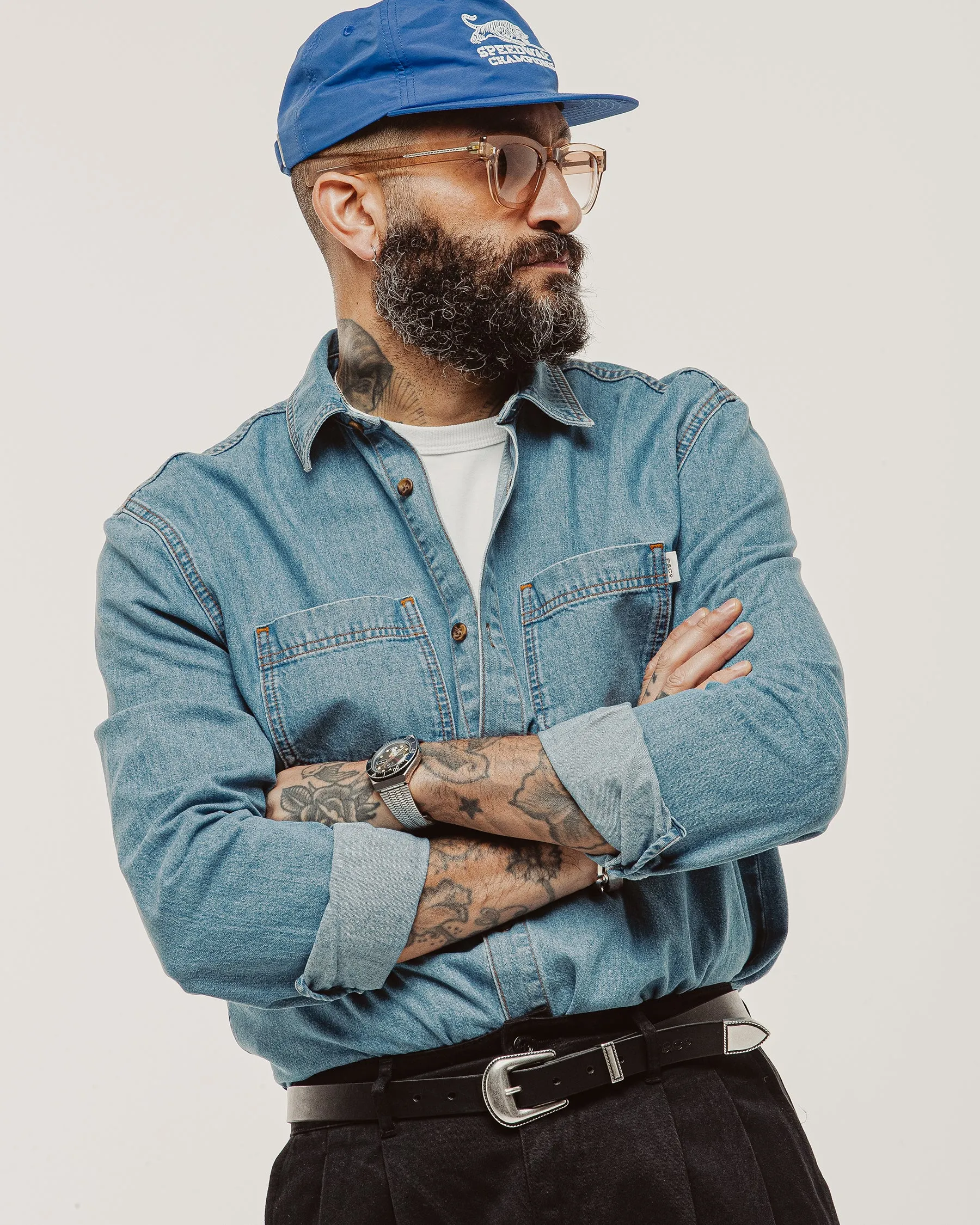 Mason Denim Shirt - Light Wash sold by P & Co product image thumbnail 3