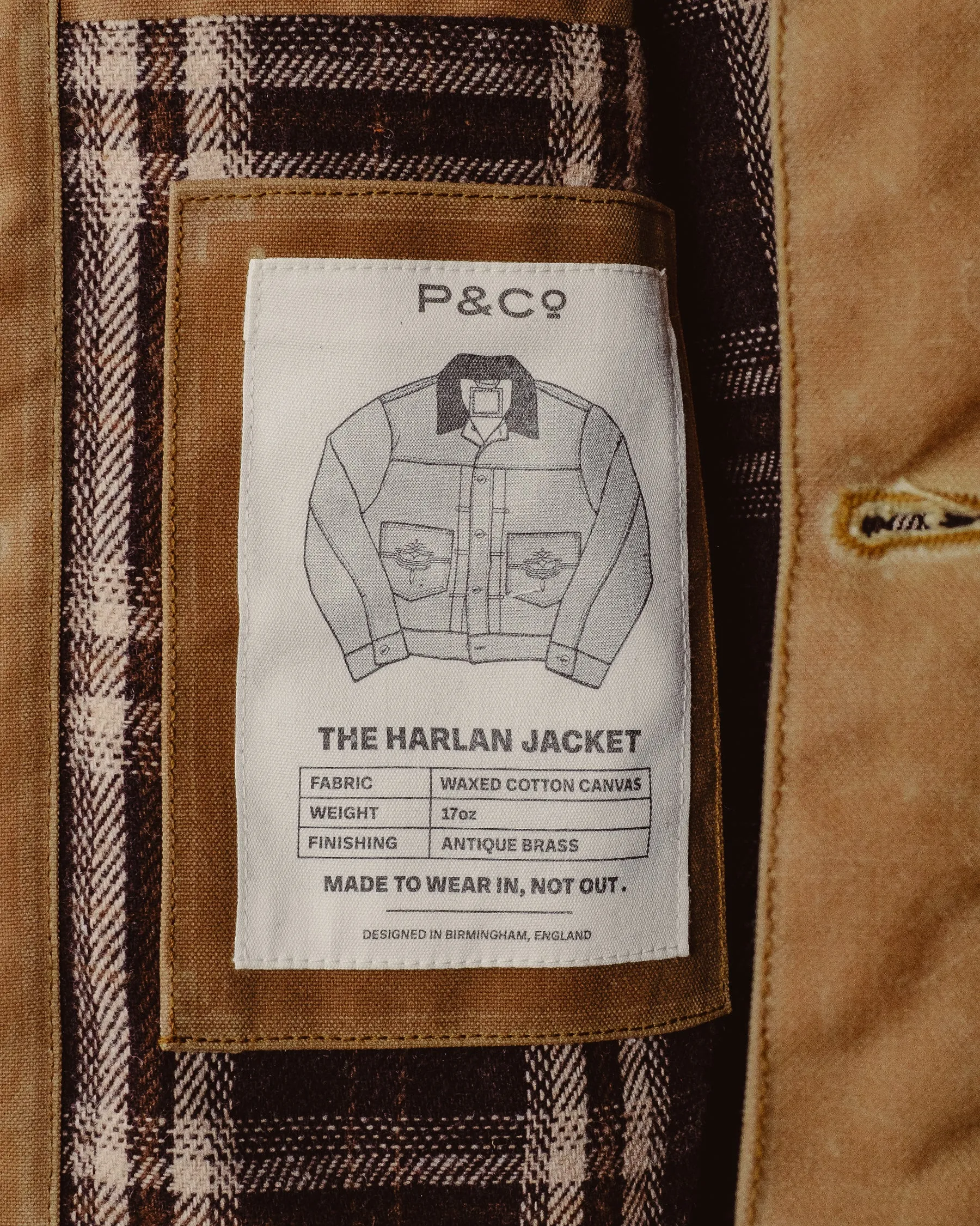 Harlan Waxed Canvas Jacket - Tan sold by P & Co product image thumbnail 3