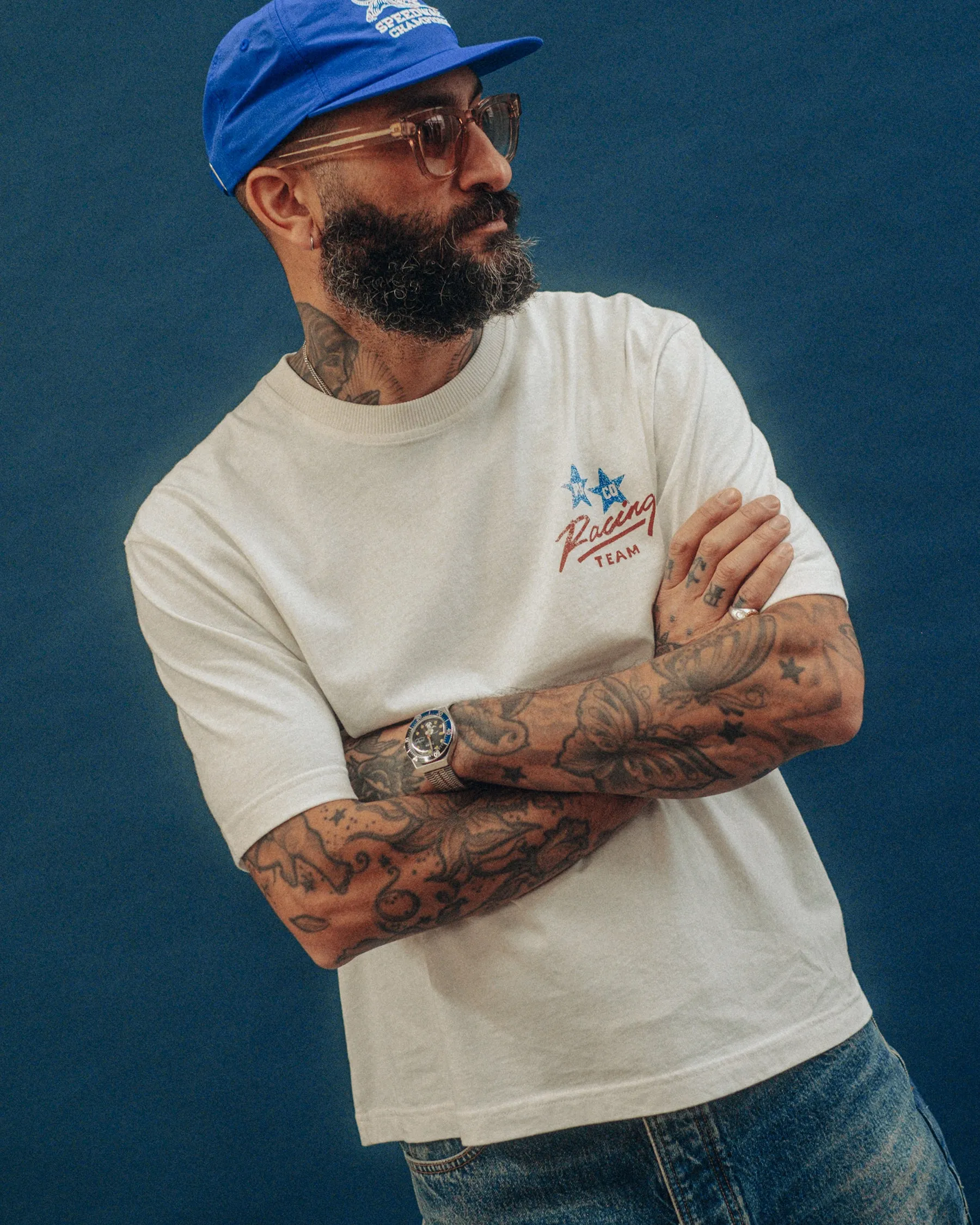 Racing Team Boxy T-Shirt - Off White sold by P & Co product image thumbnail 4