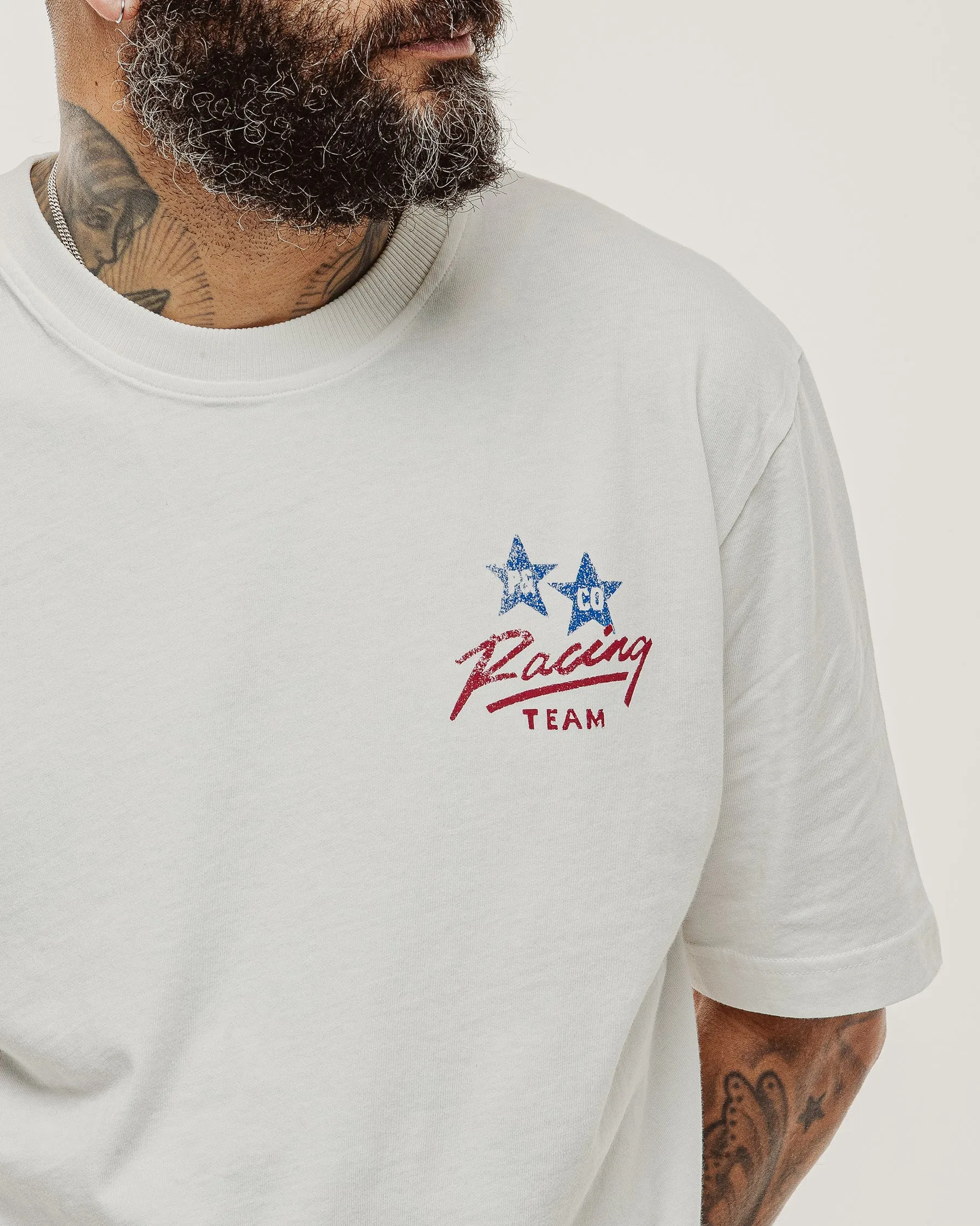 Racing Team Boxy T-Shirt - Off White sold by P & Co product image thumbnail 2