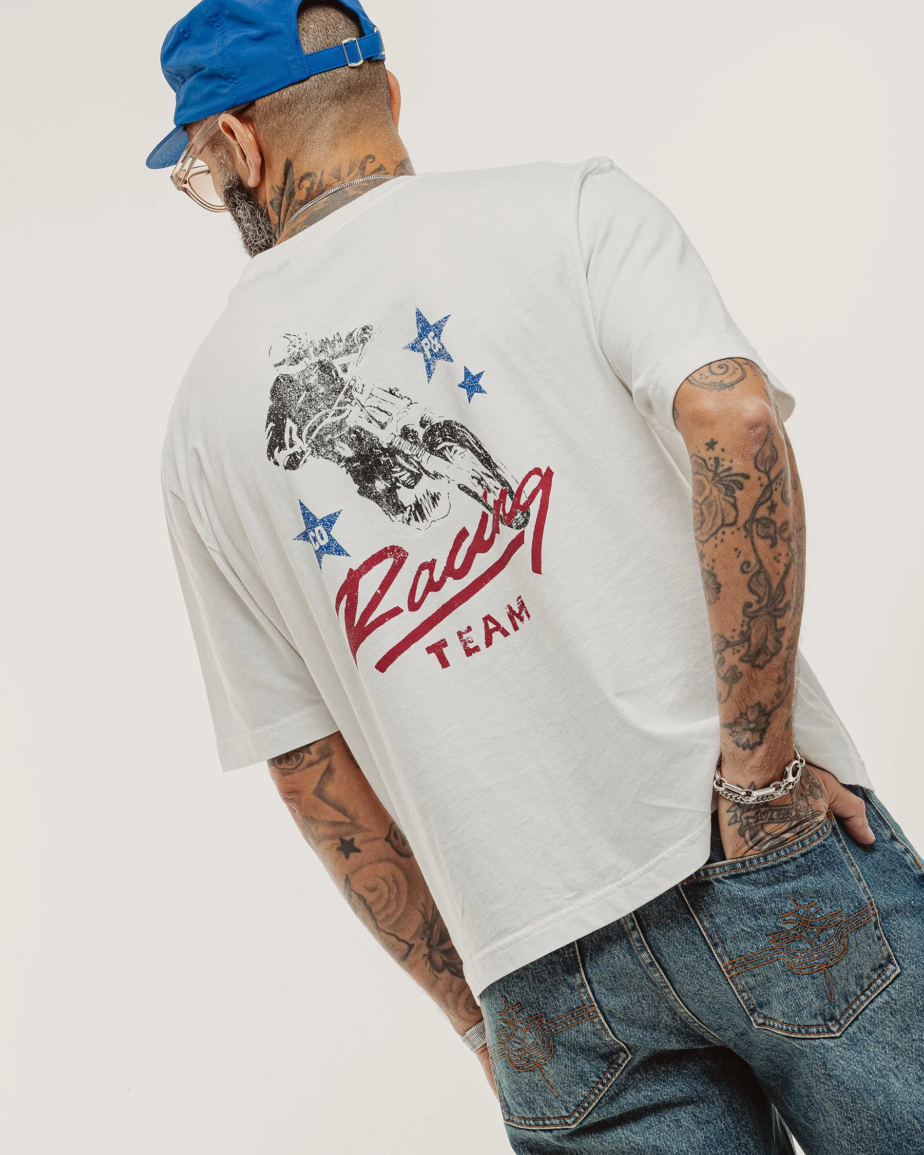 Racing Team Boxy T-Shirt - Off White sold by P & Co product image thumbnail 3