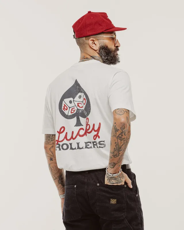 Lucky Rollers T-Shirt - Off White made by P & Co