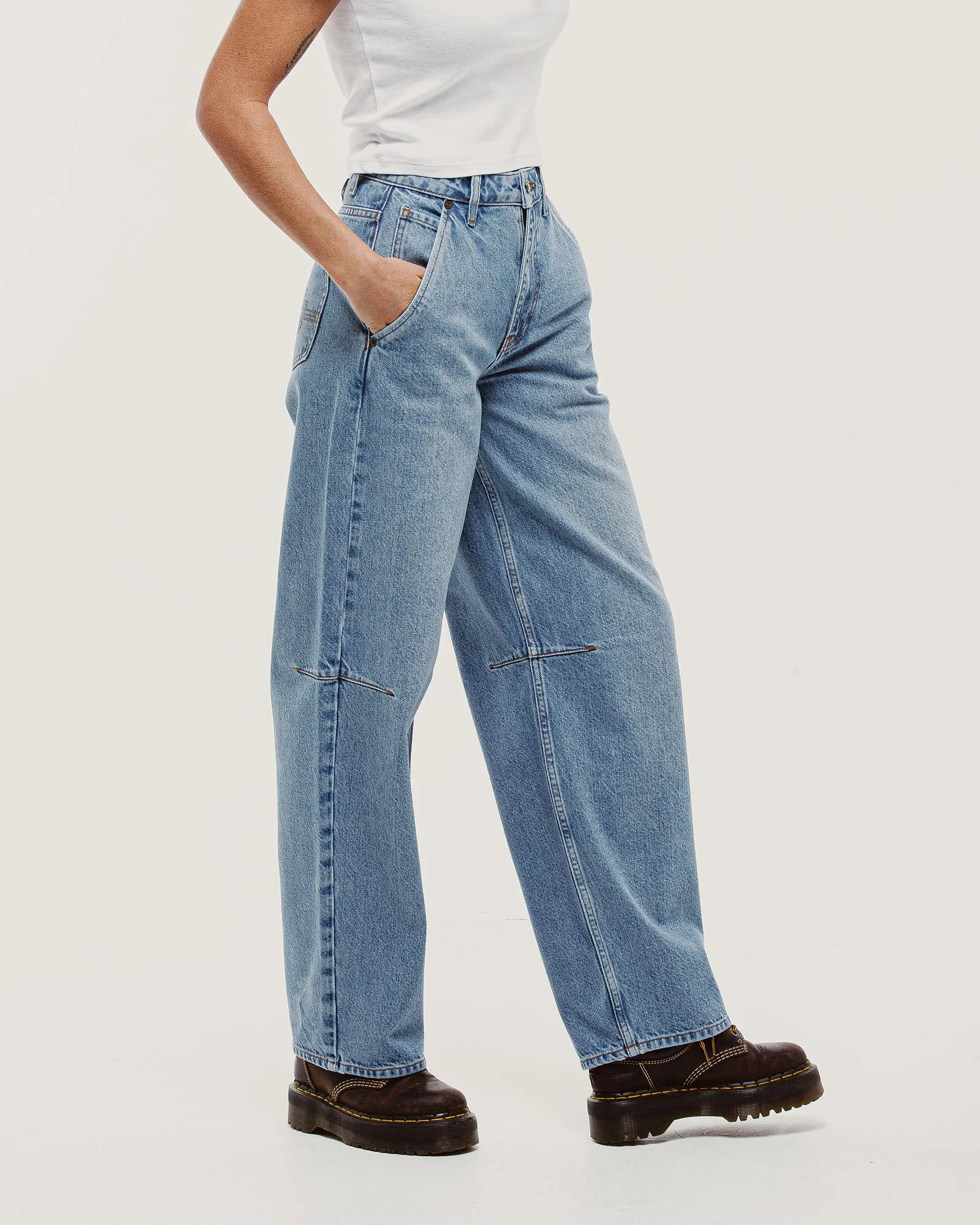 Grace Barrel Leg Jean - Mid Wash Blue sold by P & Co product image thumbnail 5