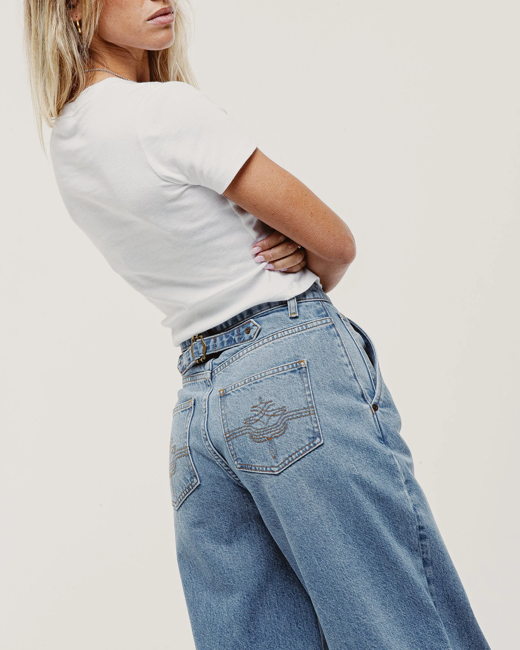 Grace Barrel Leg Jean - Mid Wash Blue sold by P & Co product image thumbnail 2