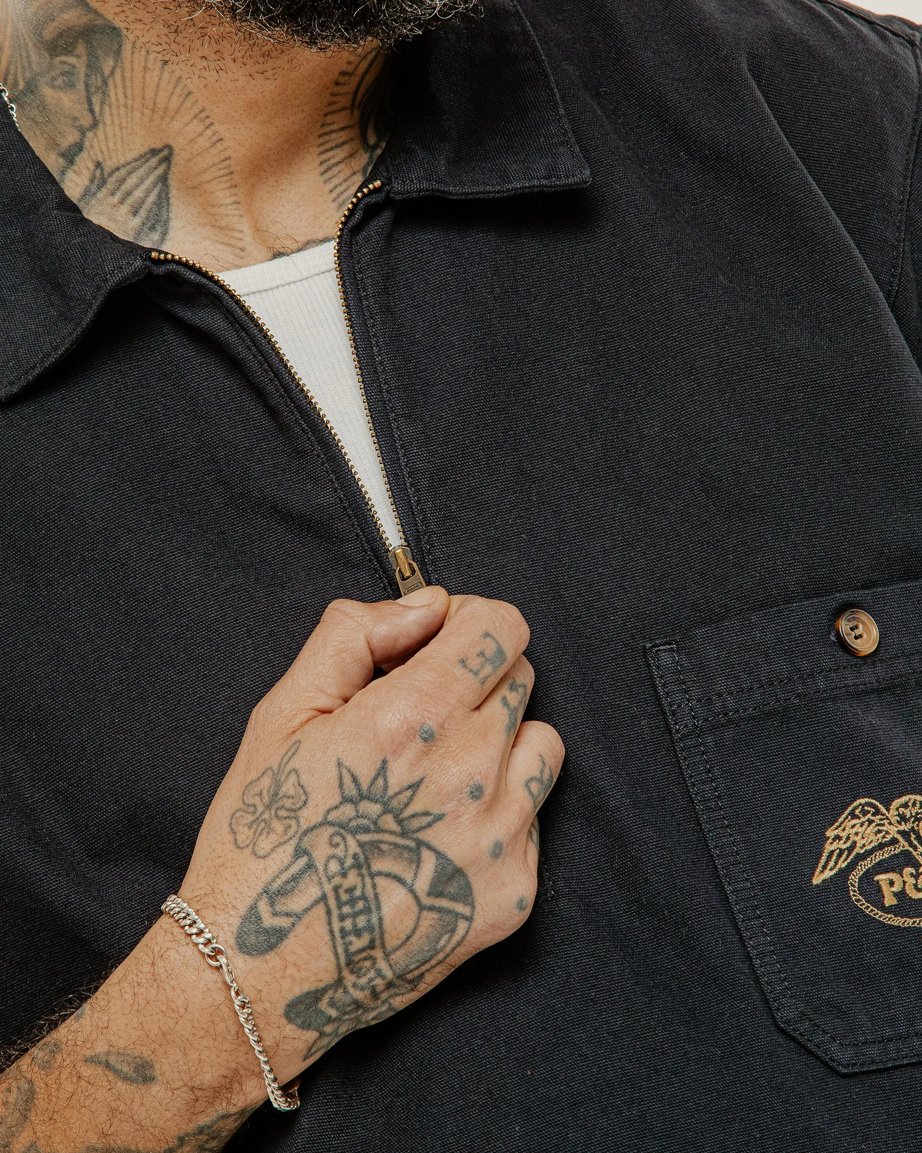 1/4 Zip Eagle Lasso Work Shirt - Black sold by P & Co product image thumbnail 5