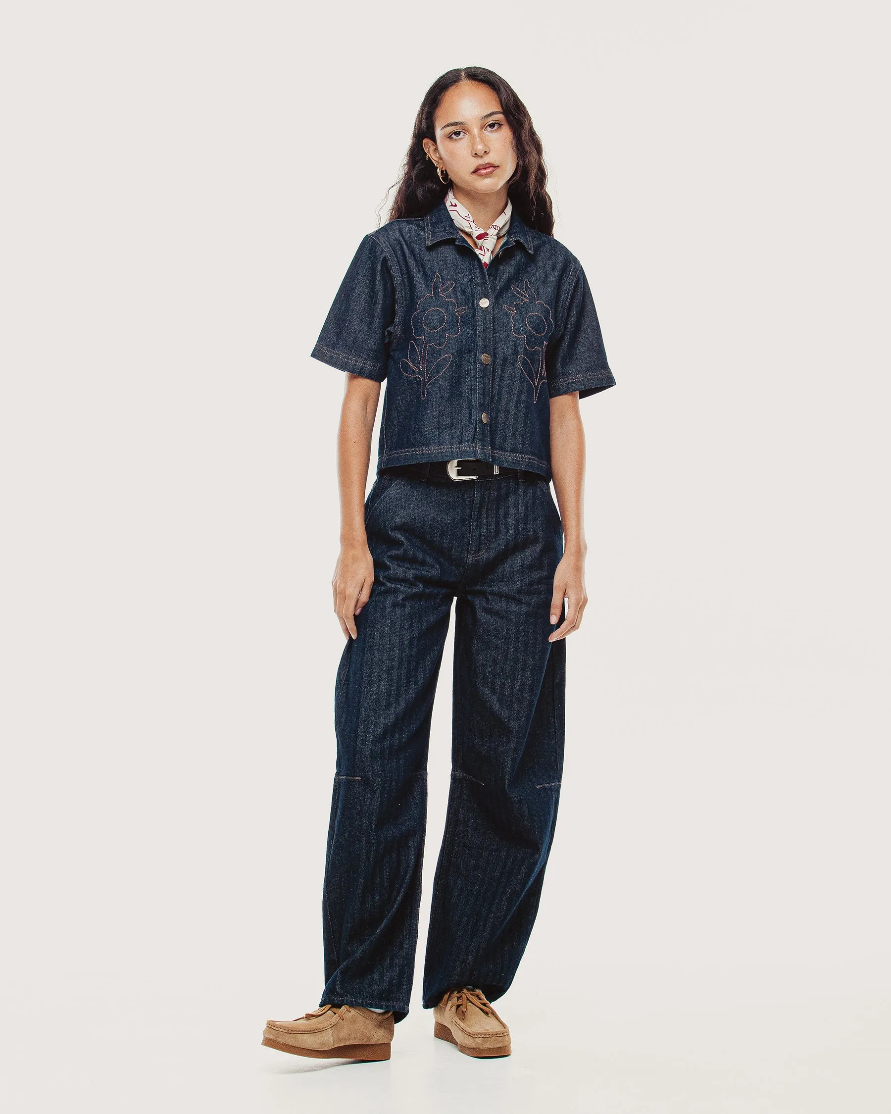 Lizzie Herringbone Denim Shirt - Washed Indigo sold by P & Co product image thumbnail 2