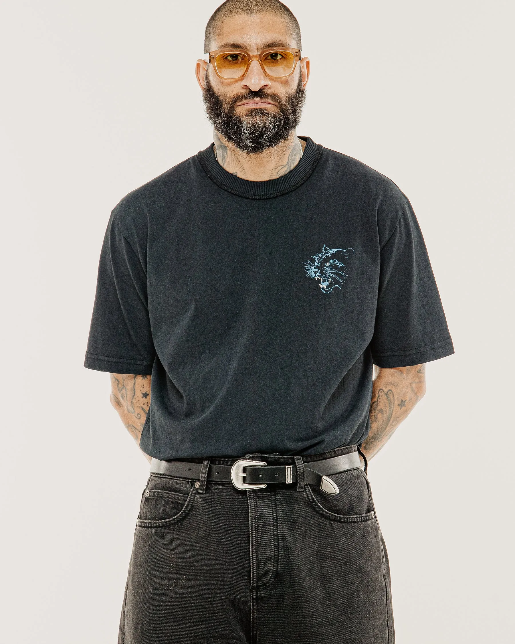 Panther Sports Boxy T-Shirt - Heavy Washed Black sold by P & Co product image thumbnail 2