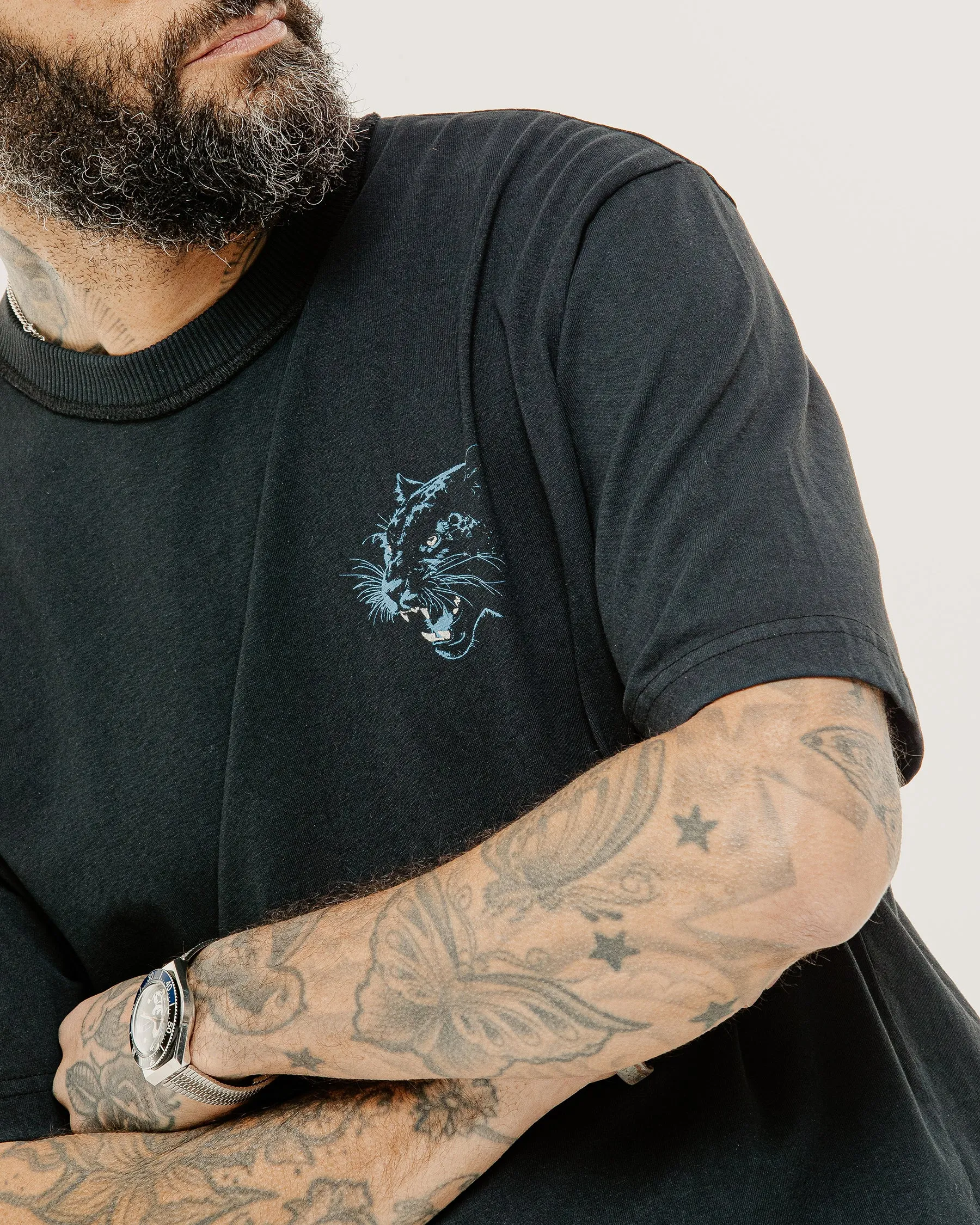 Panther Sports Boxy T-Shirt - Heavy Washed Black sold by P & Co product image thumbnail 4