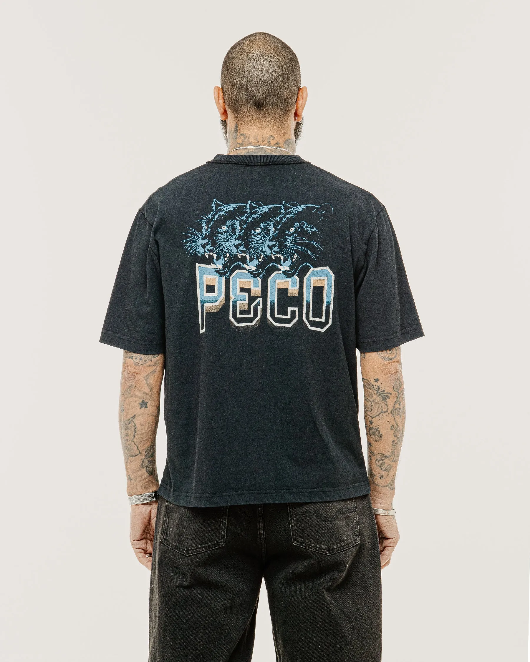 Panther Sports Boxy T-Shirt - Heavy Washed Black sold by P & Co product image thumbnail 5