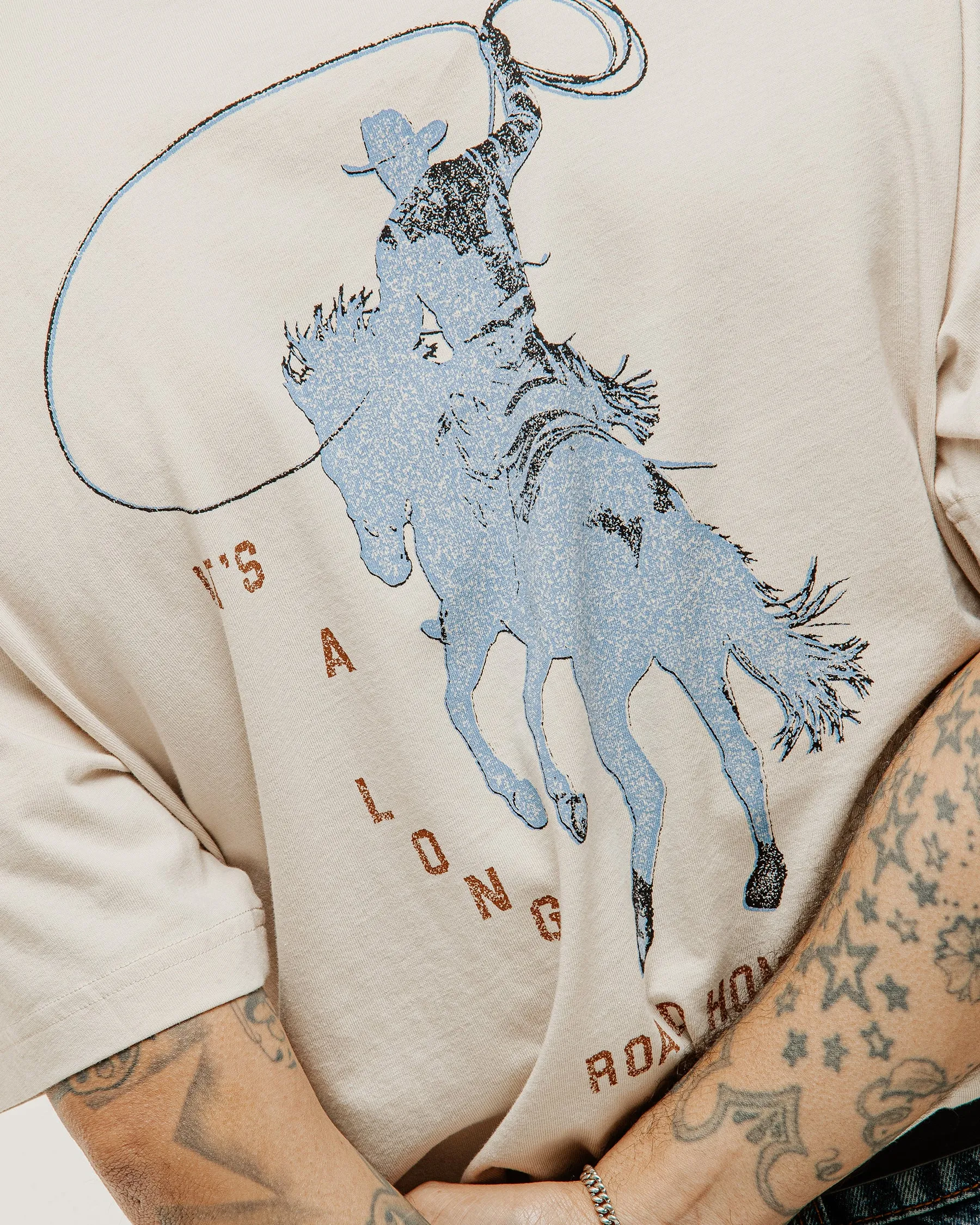 Long Road Boxy T-Shirt - Bone sold by P & Co product image thumbnail 3