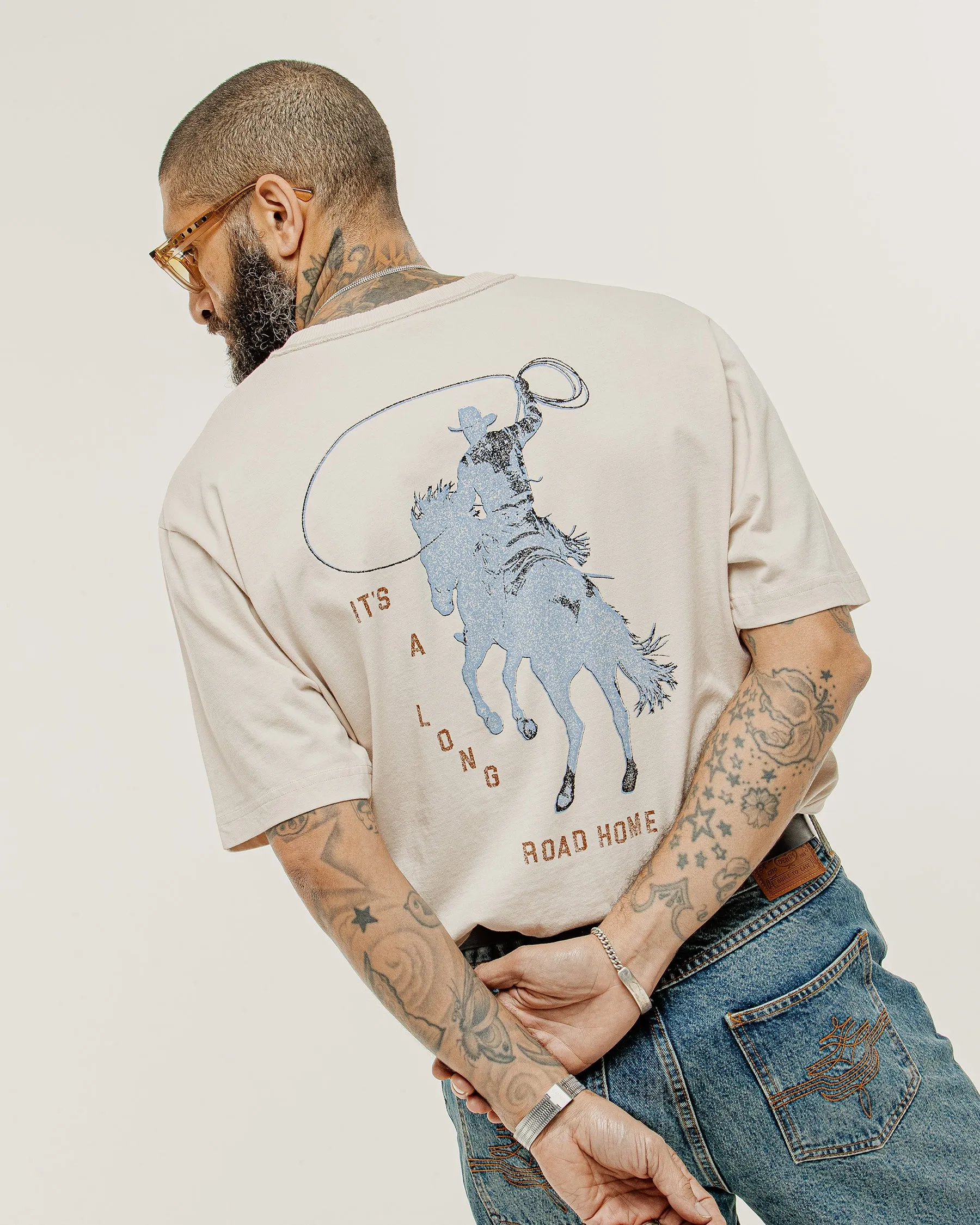 Long Road Boxy T-Shirt - Bone sold by P & Co product image thumbnail 4