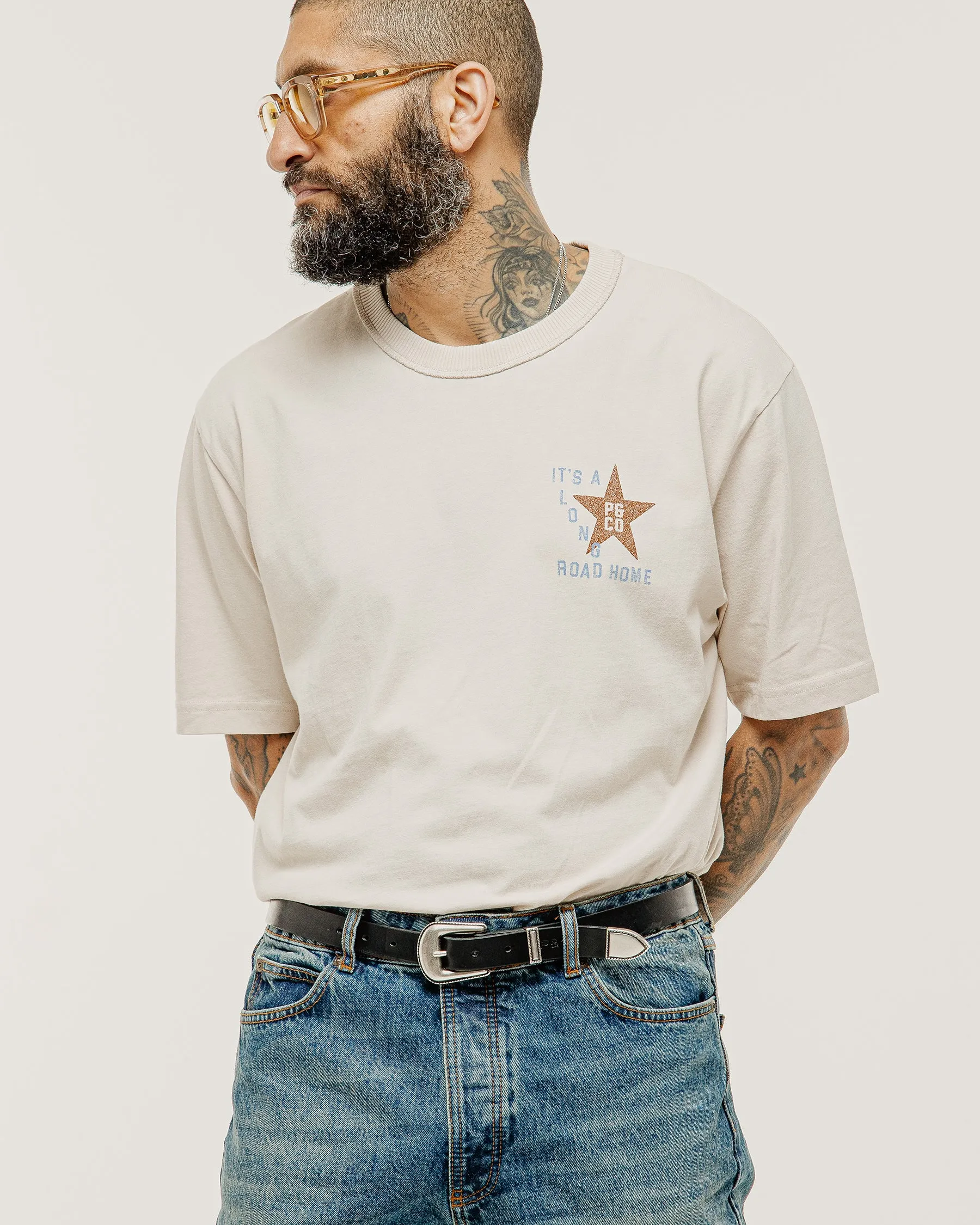 Long Road Boxy T-Shirt - Bone sold by P & Co product image thumbnail 2