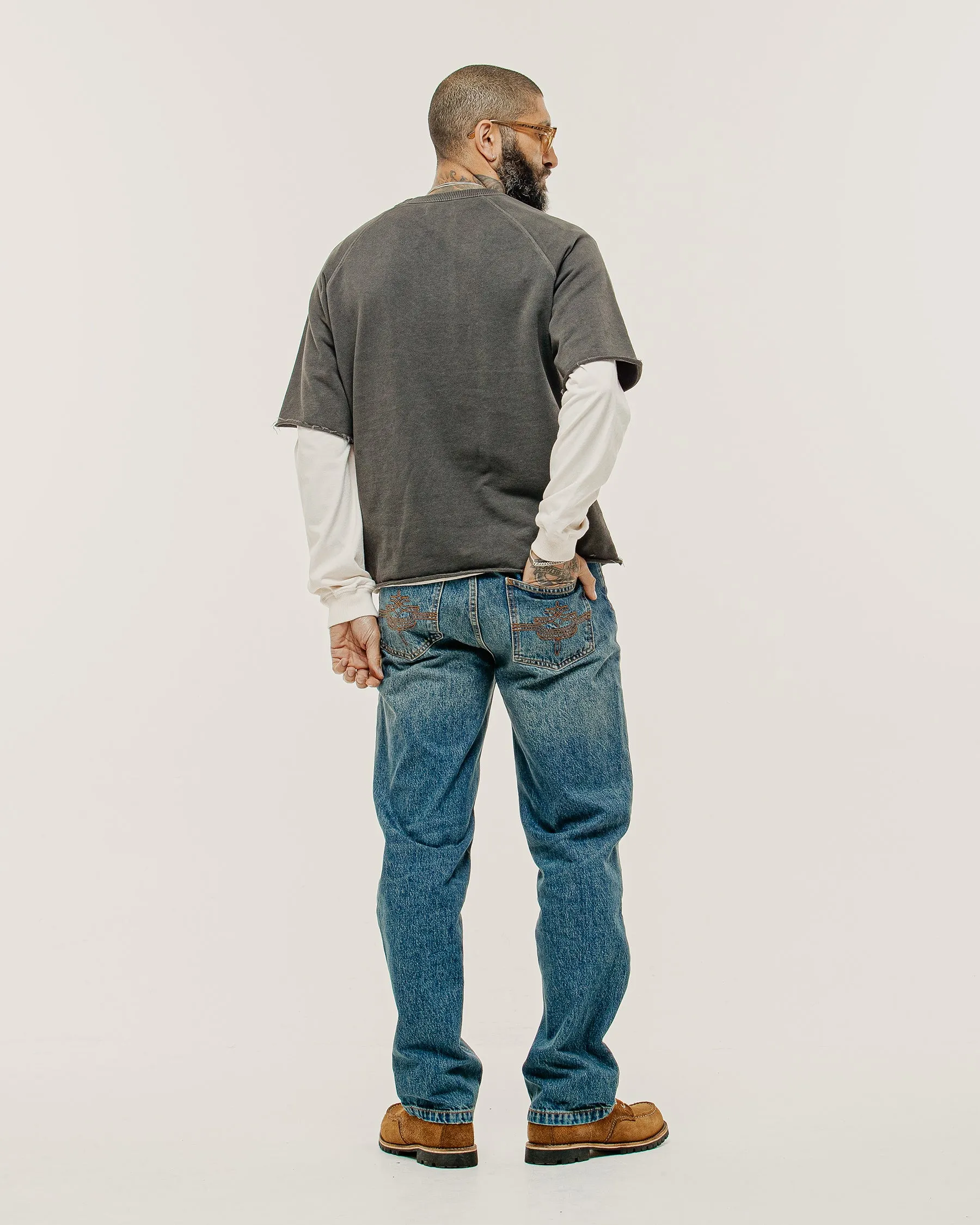 Essential Short Sleeve Sweatshirt - Washed Black sold by P & Co product image thumbnail 5