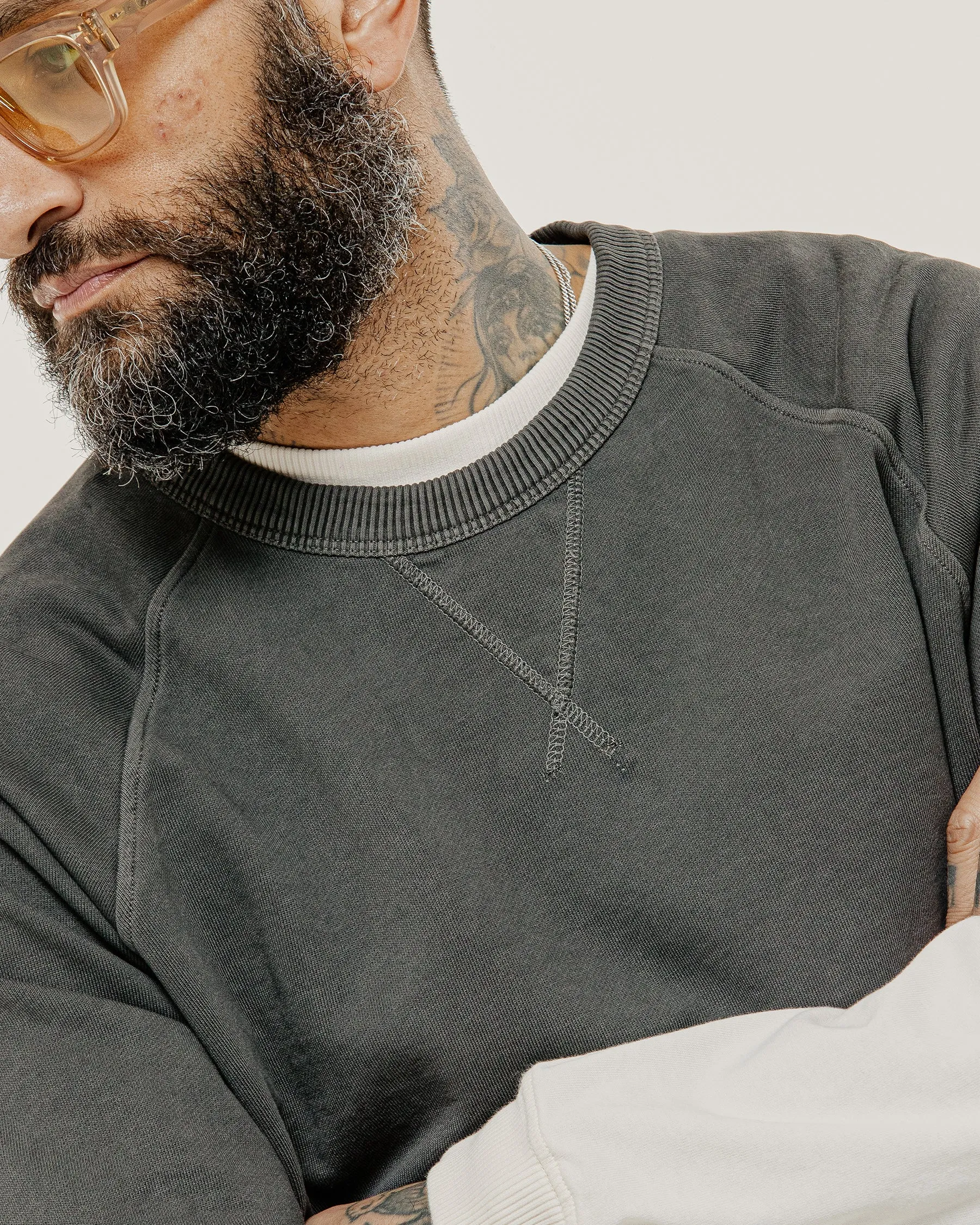 Essential Short Sleeve Sweatshirt - Washed Black sold by P & Co product image thumbnail 2
