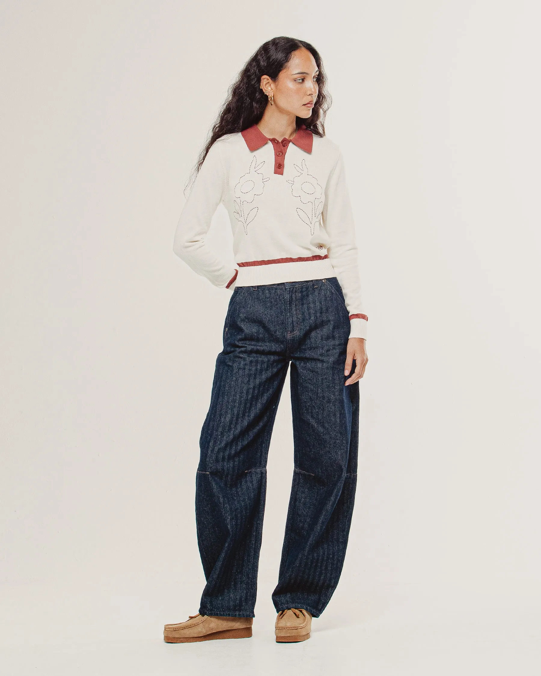 Maisie Longsleeve Knitted Polo - Off White sold by P & Co product image thumbnail 2