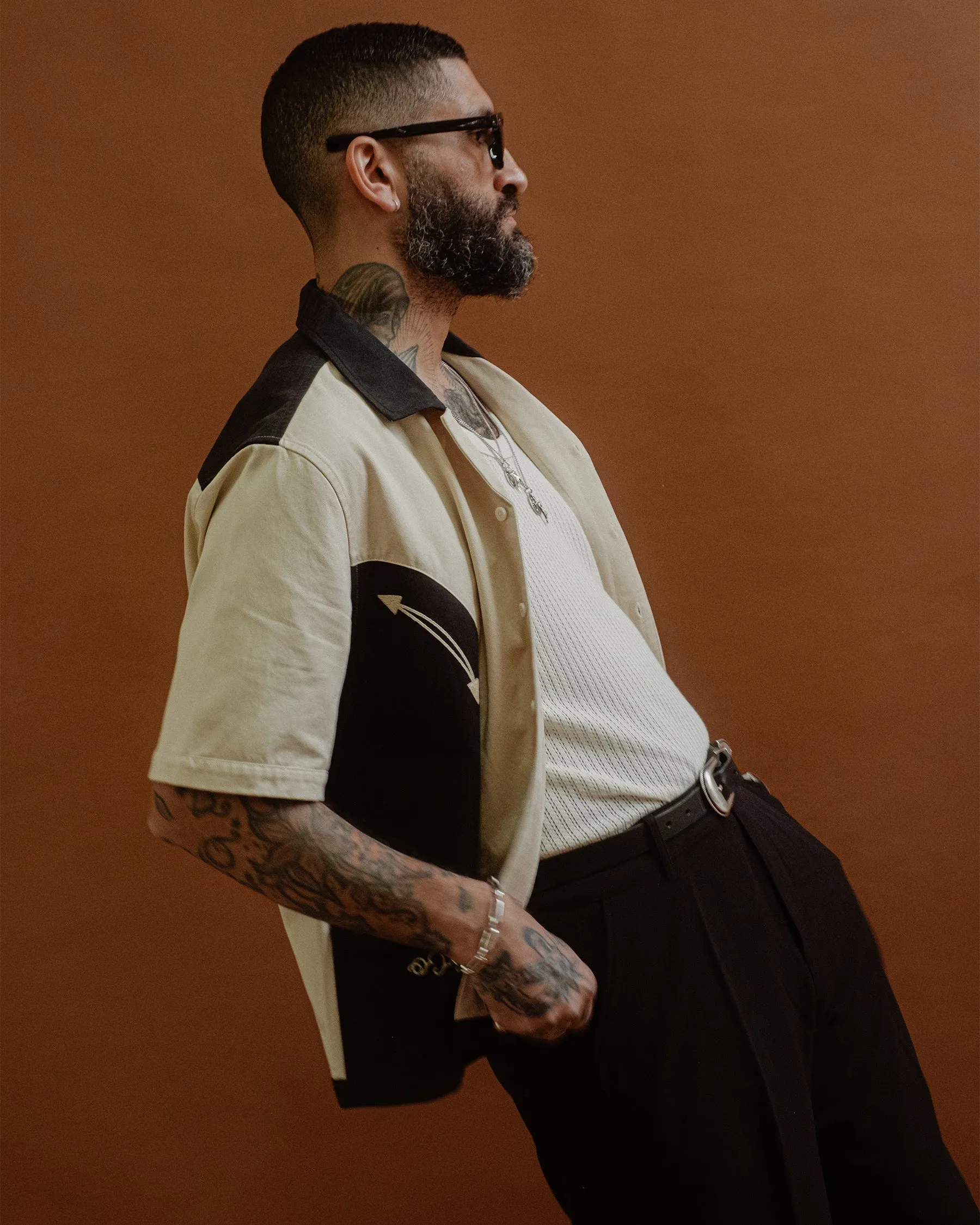 Eddie Bowling Shirt - Ecru & Black sold by P & Co product image thumbnail 3