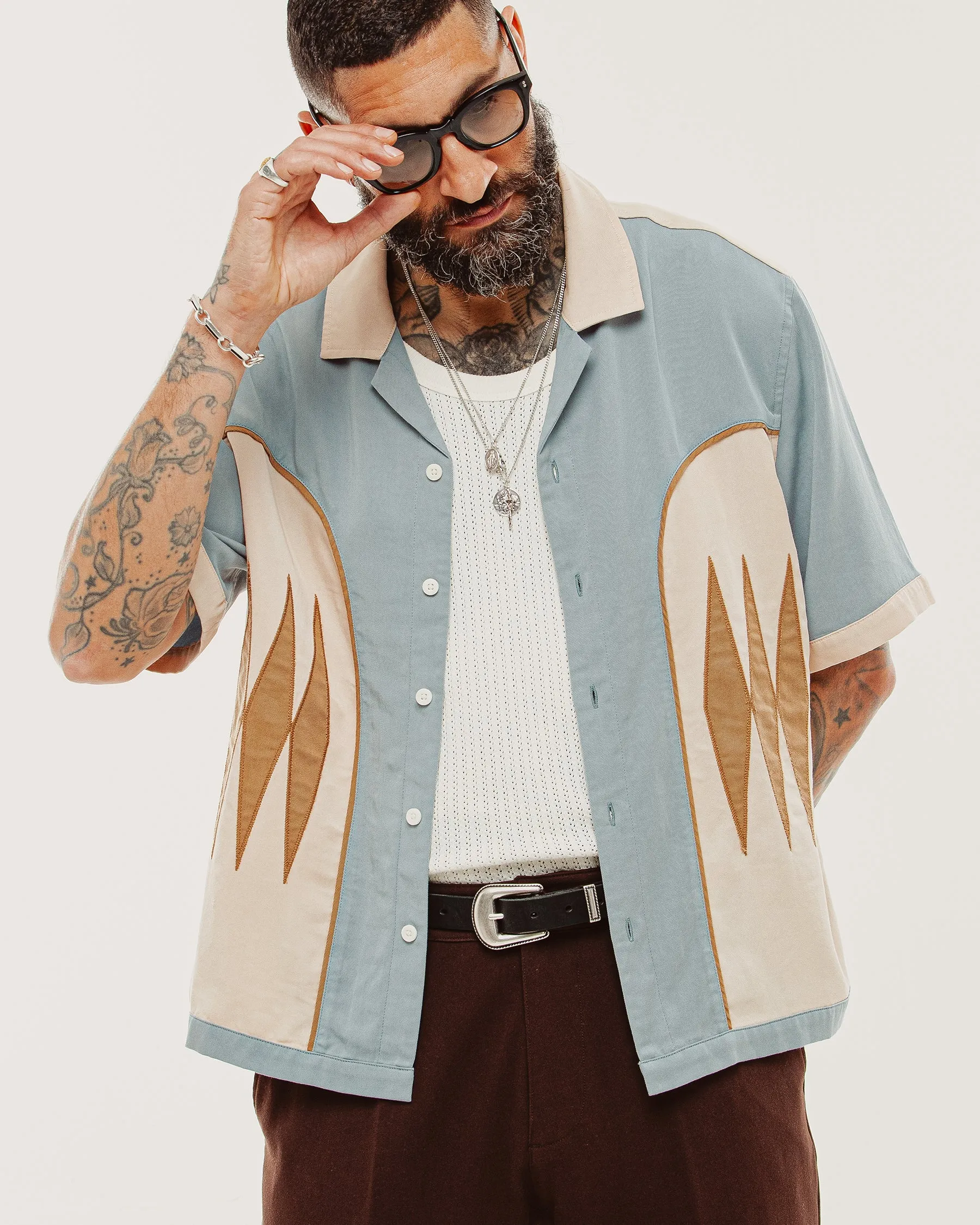 Walter Bowling Shirt - Vintage Blue sold by P & Co product image thumbnail 3