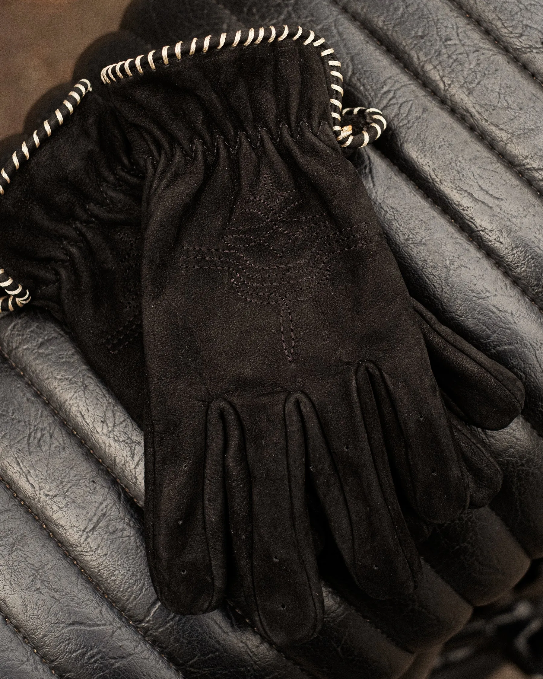 Austin Suede Riding Gloves - Black sold by P & Co product image thumbnail 4