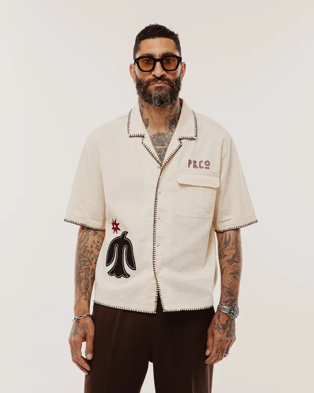 Into The Sun Resort Shirt - Ecru made by P & Co
