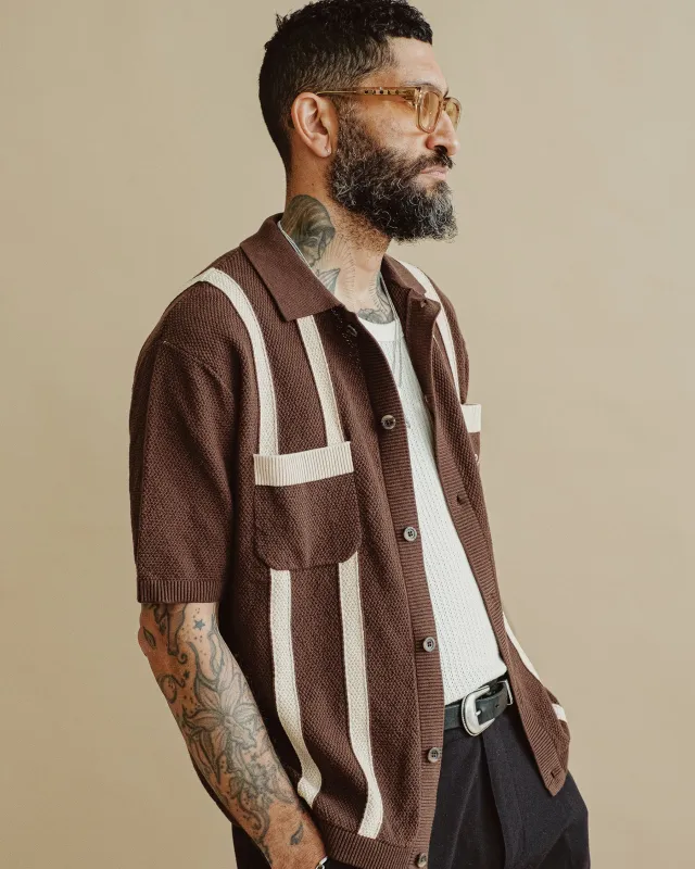 Delon Knitted Polo - Brown made by P & Co