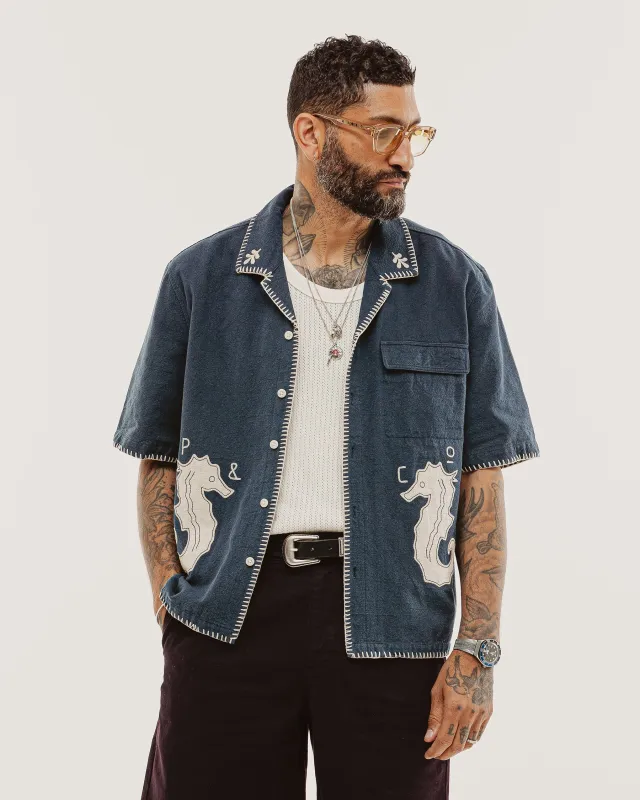 Mariner Resort Shirt - Navy made by P & Co