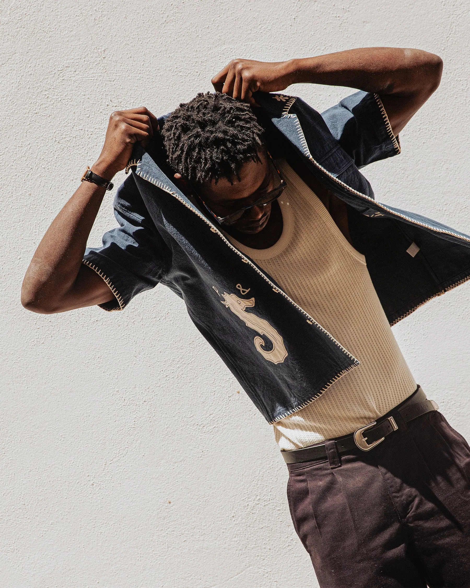 Mariner Resort Shirt - Navy sold by P & Co product image thumbnail 3