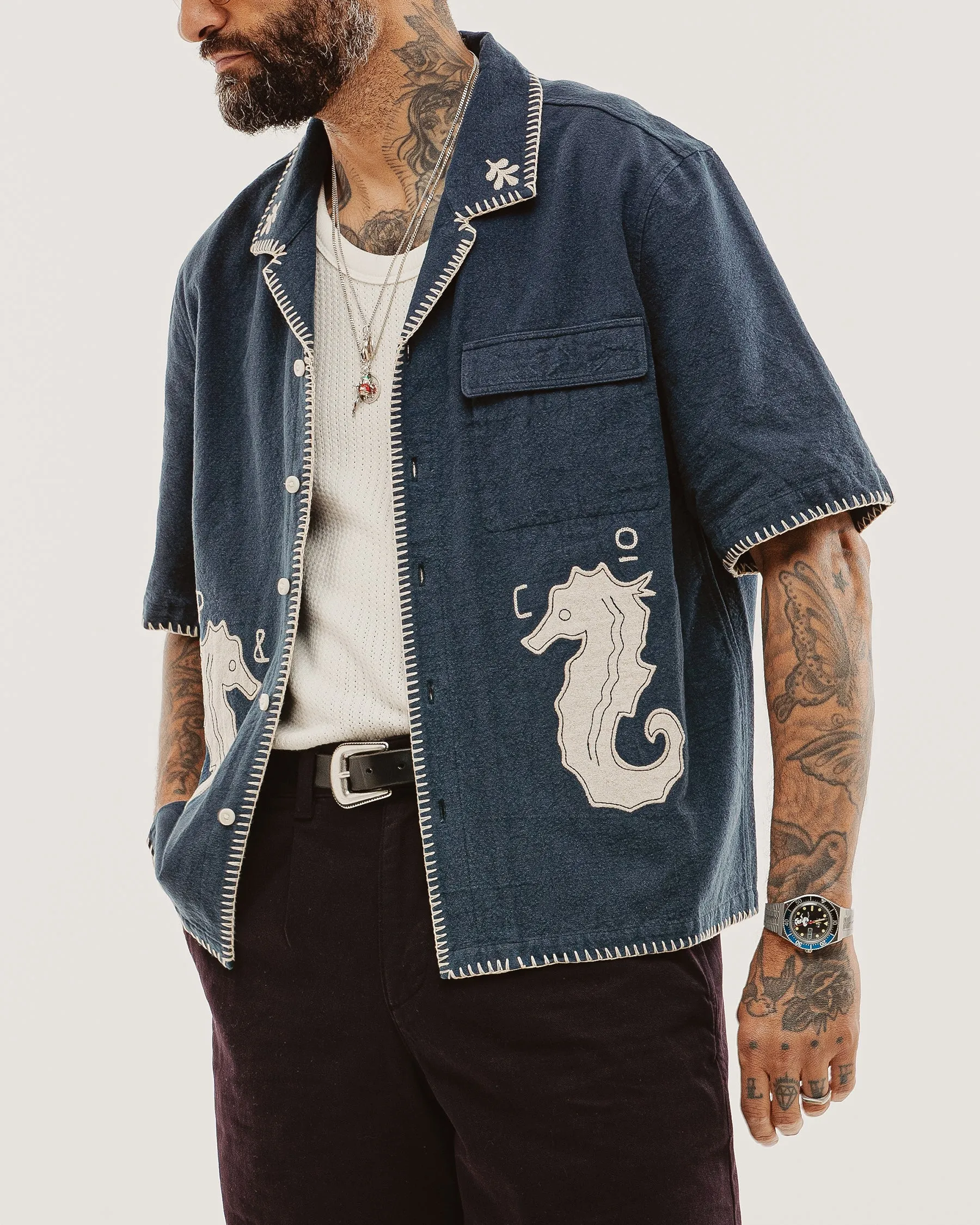 Mariner Resort Shirt - Navy sold by P & Co product image thumbnail 2