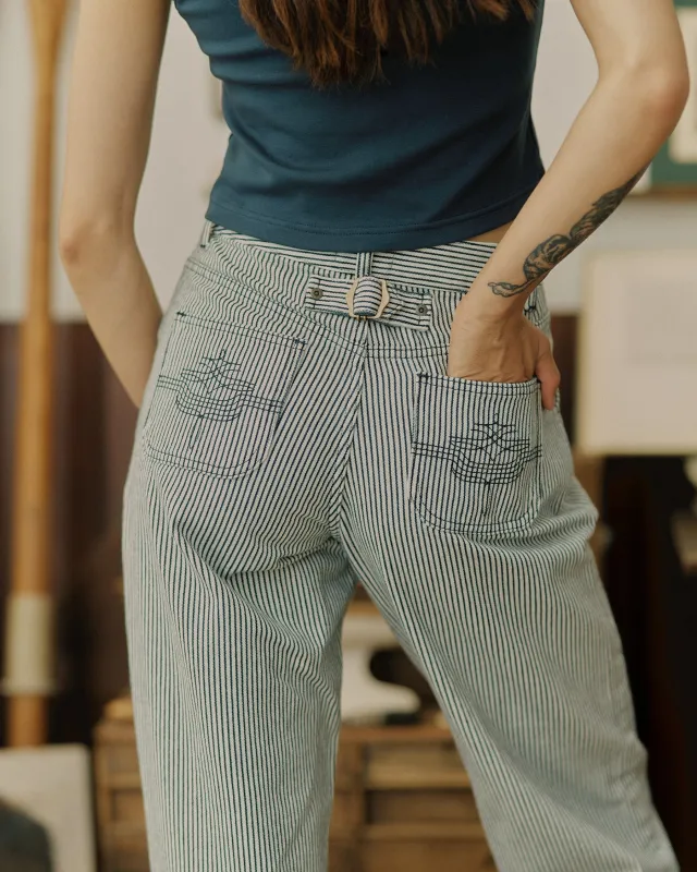 Nomad Pant - White Hickory Stripe made by P & Co