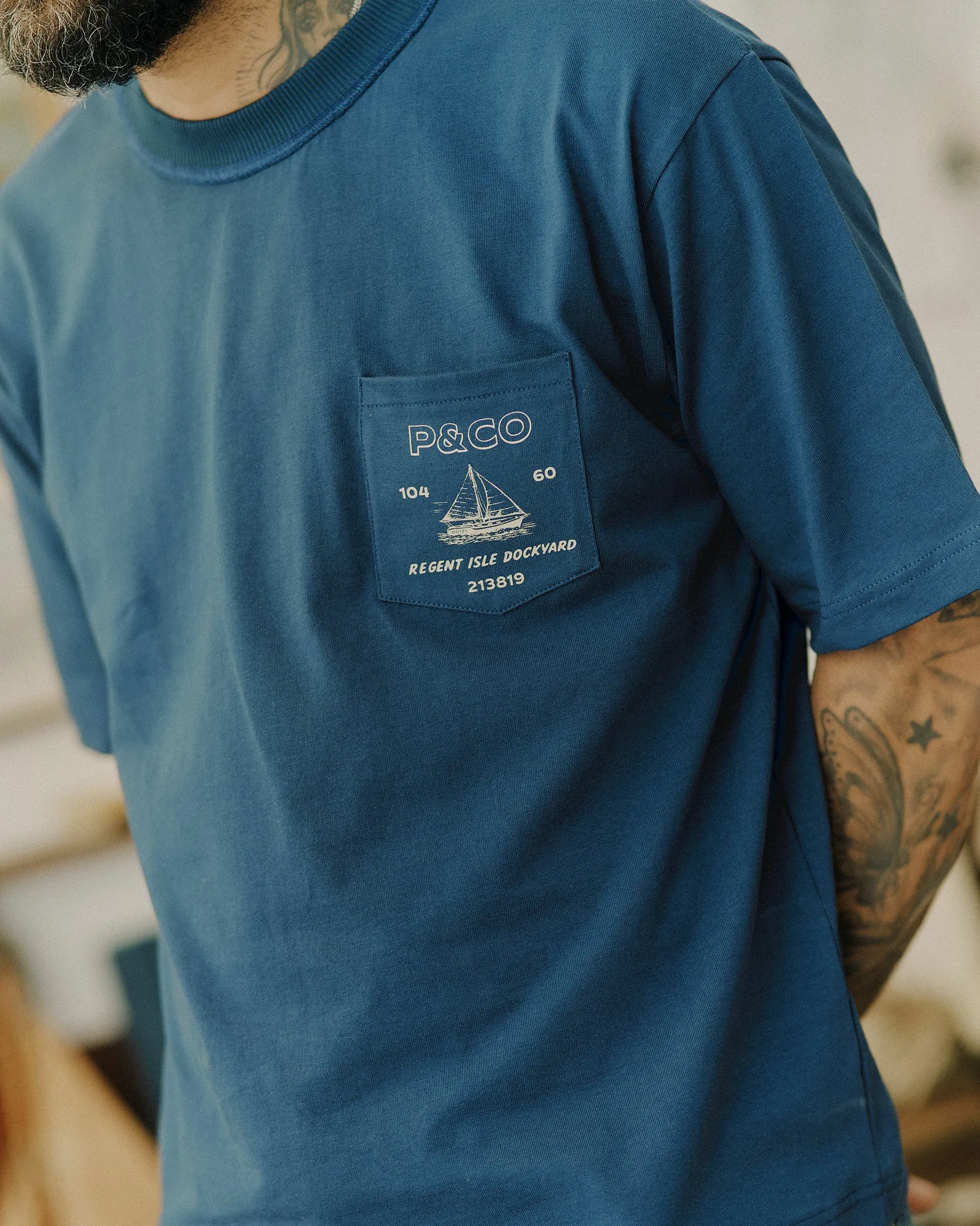 Marine Servicing Boxy T-Shirt - Navy sold by P & Co product image thumbnail 3