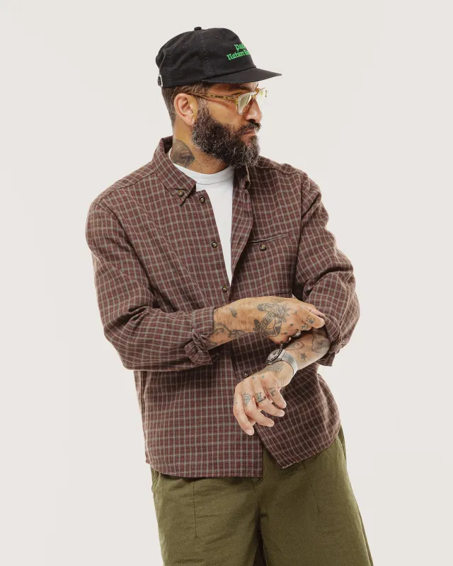 Hawthorne Shirt - Brown Plaid made by P & Co