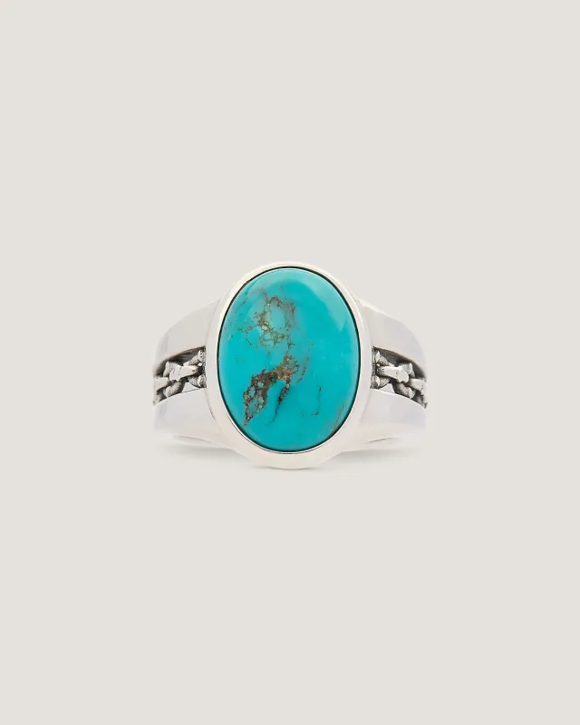 P&Co x TGF Turquoise Signet Ring - Sterling Silver made by P & Co