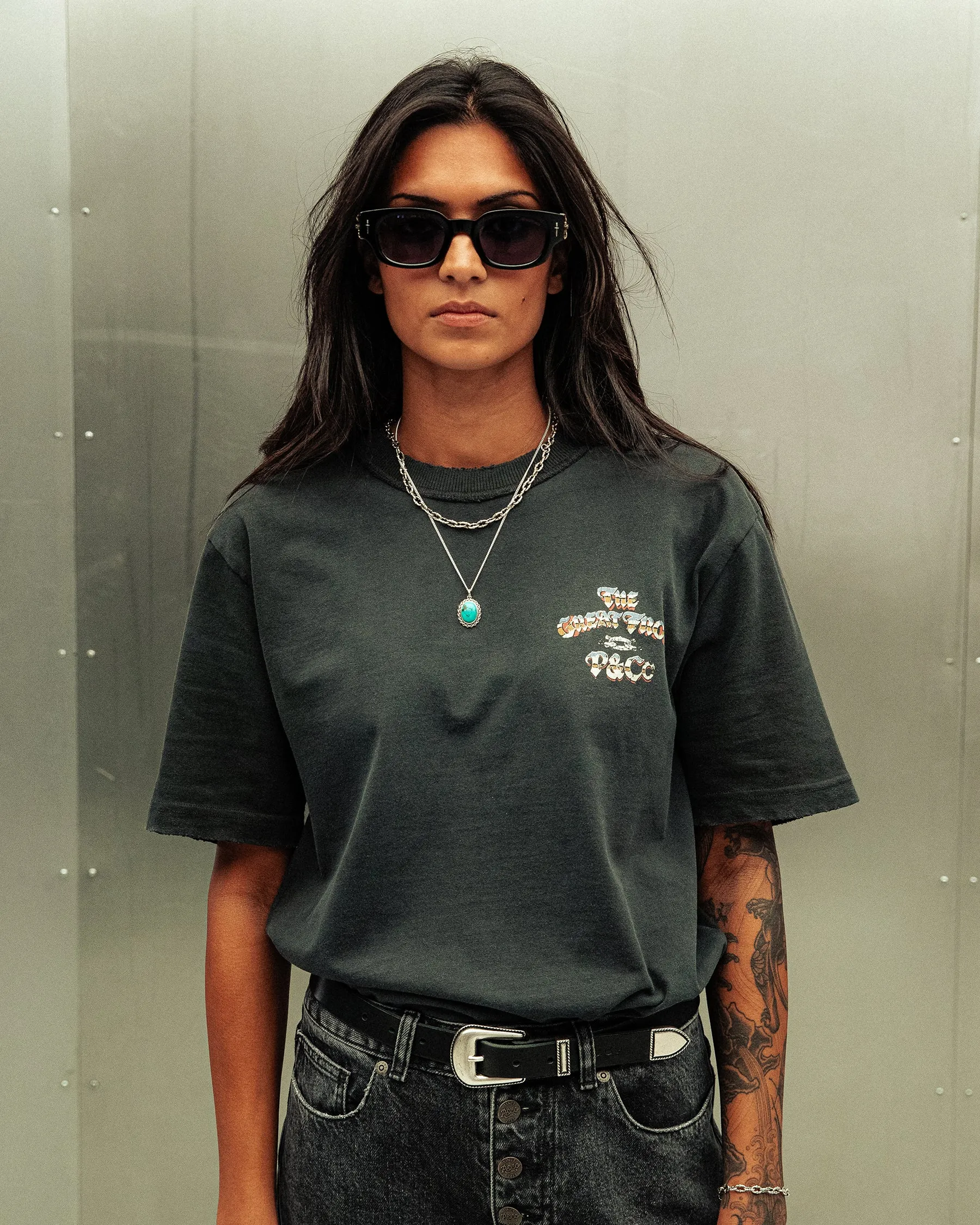 P&Co x TGF Boxy T-Shirt - Heavy Washed Black sold by P & Co product image thumbnail 4