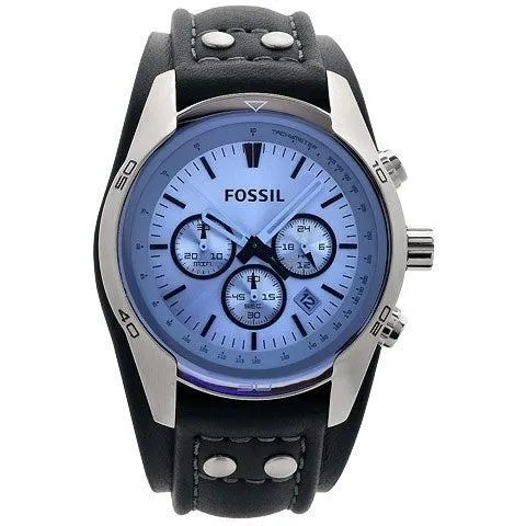 Fossil Coachman Chronograph Blue Dial Black Leather Strap Watch for Men - CH2564 sold by Watch Connection product image thumbnail 4