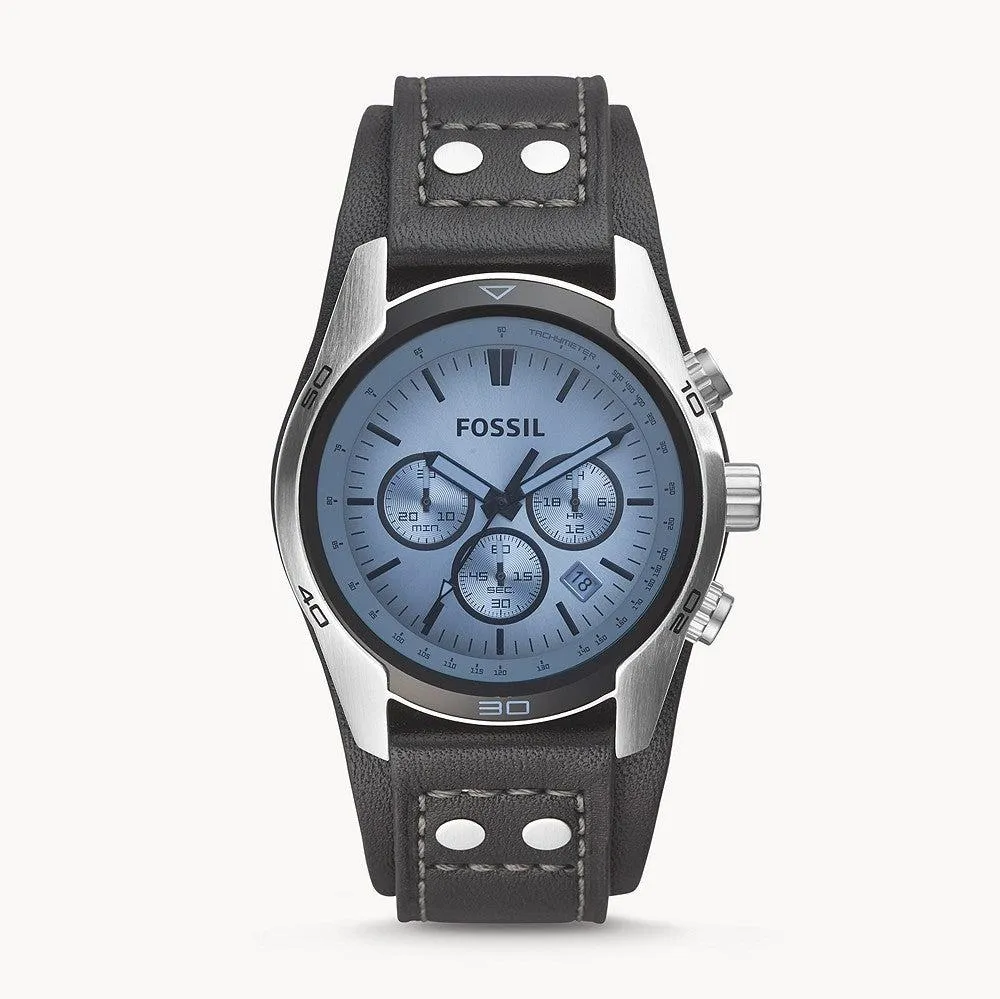 Fossil Coachman Chronograph Blue Dial Black Leather Strap Watch for Men - CH2564 sold by Watch Connection product image thumbnail 5