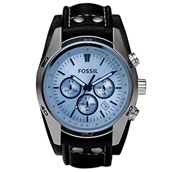 Fossil Coachman Chronograph Blue Dial Black Leather Strap Watch for Men - CH2564 sold by Watch Connection product image thumbnail 2