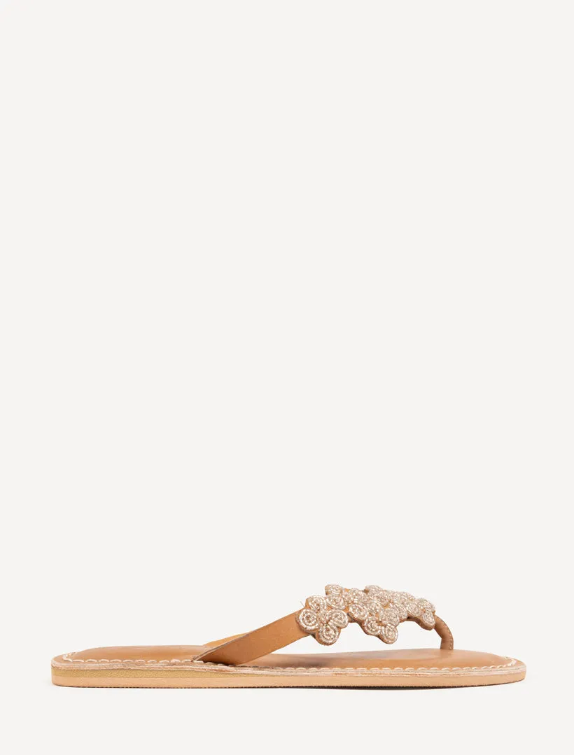 Raya Flat Leather Sandal Silver sold by Laidback London product image thumbnail 3