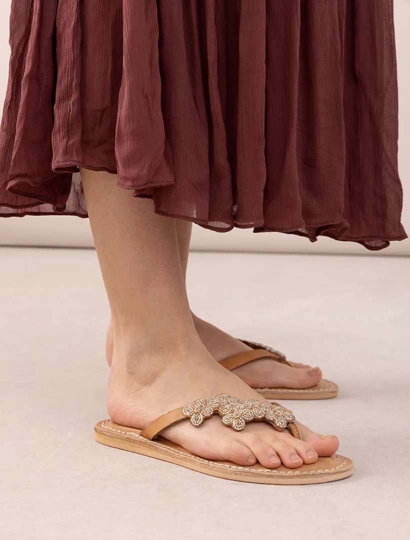 Raya Flat Leather Sandal Silver sold by Laidback London product image thumbnail 2