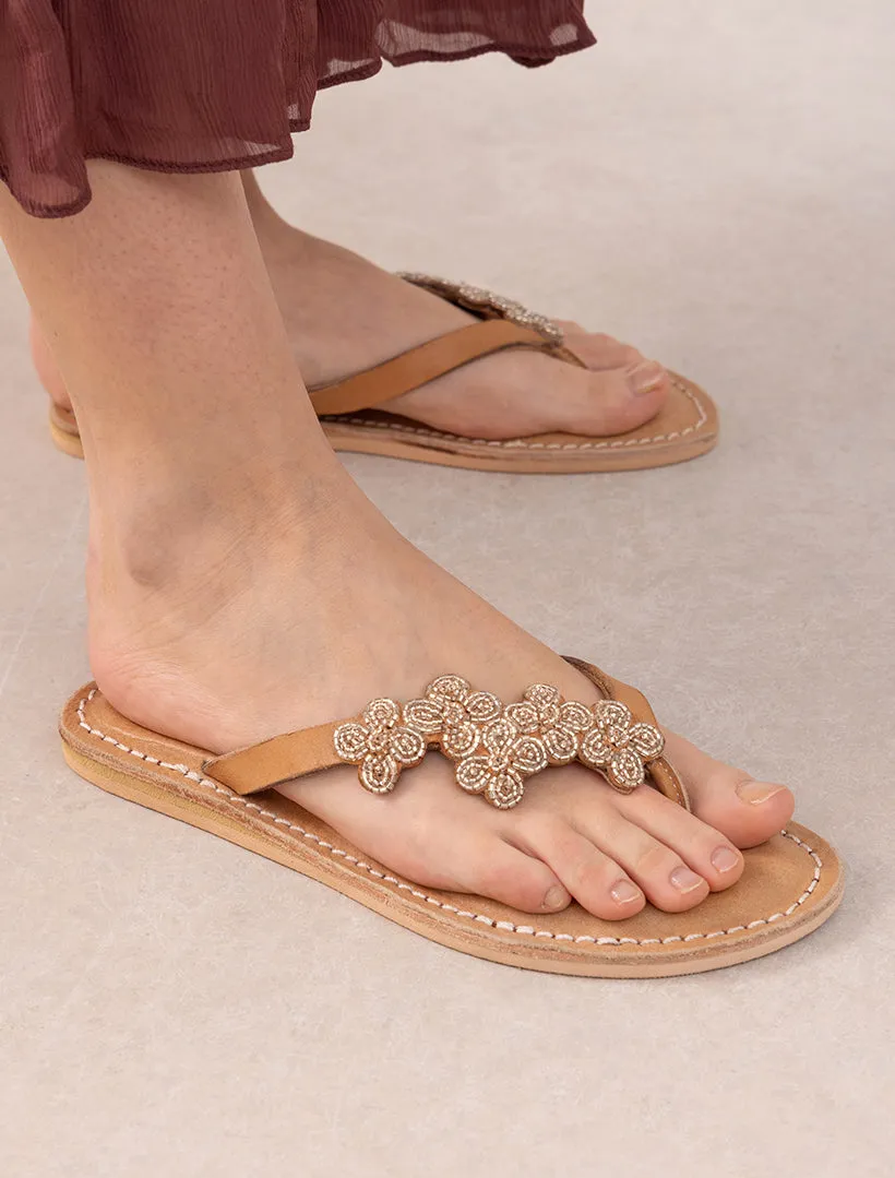 Raya Flat Leather Sandal Silver sold by Laidback London product image thumbnail 4