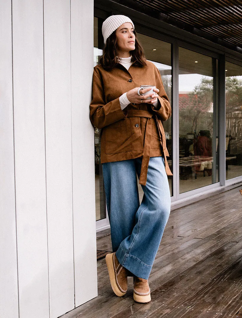 Setsu Platform Crochet Ankle Boot Nutmeg Suede Wheat sold by Laidback London product image thumbnail 2
