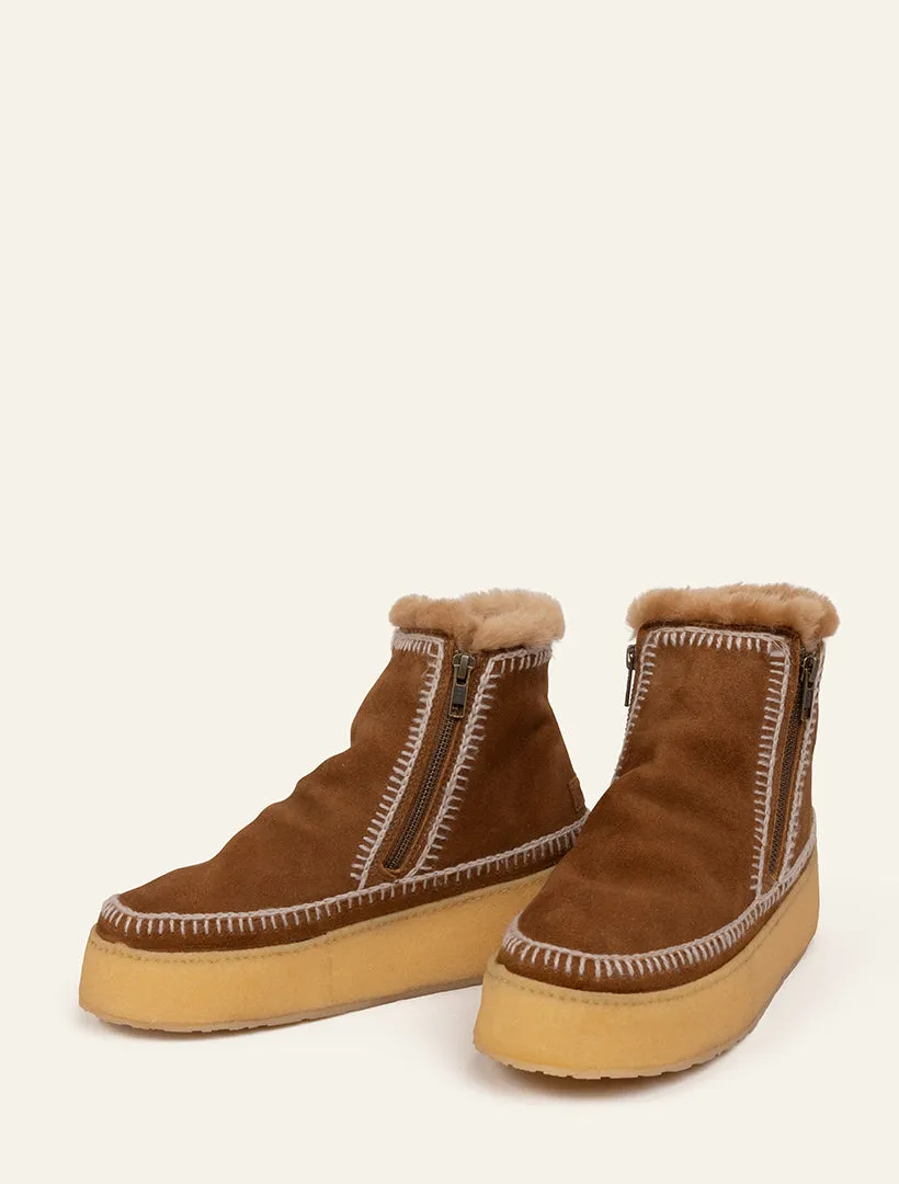 Setsu Platform Crochet Ankle Boot Nutmeg Suede Wheat sold by Laidback London product image thumbnail 5