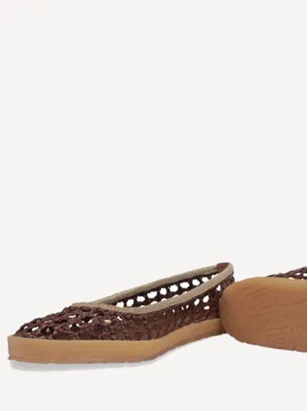 Weeve Handwoven Leather Ballet Flats Choc sold by Laidback London product image thumbnail 5