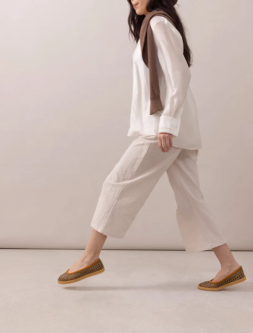 Weeve Handwoven Leather Ballet Flats Butterscotch sold by Laidback London product image thumbnail 2